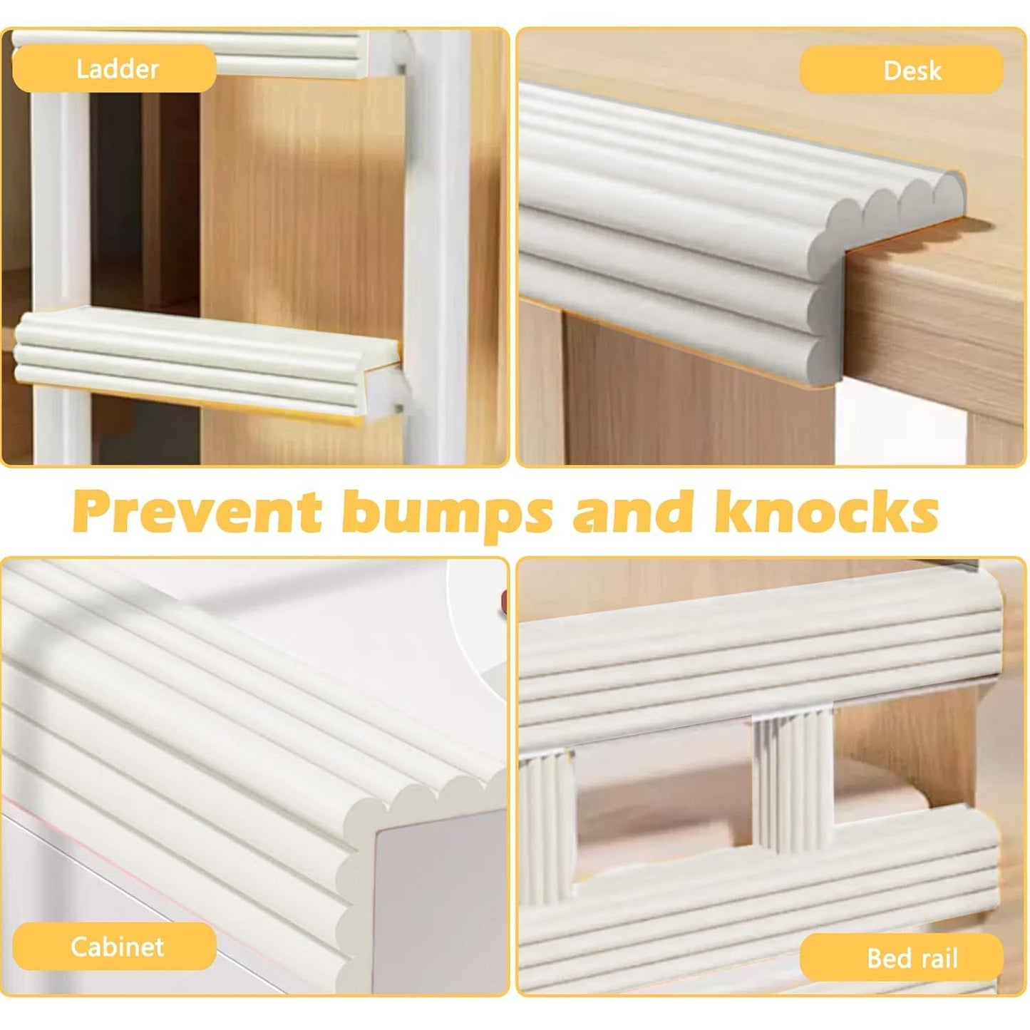 Soft Bunk Bed Ladder Pads with Cutter – Foam Step Padding & Ladder Cover for Kids’ Loft Beds, Dorm Ladders, Stairs & Edges, Easy-Cut Protective Pads for Comfortable Climbing and Home Safety (White)