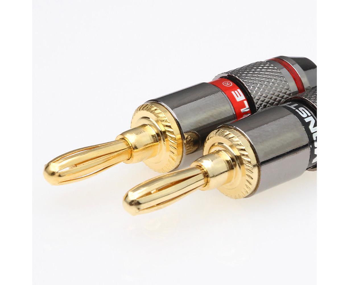12Pcs 24K Gold Plated Zinc Alloy Banana Plugs Speaker Audio Video Connectors