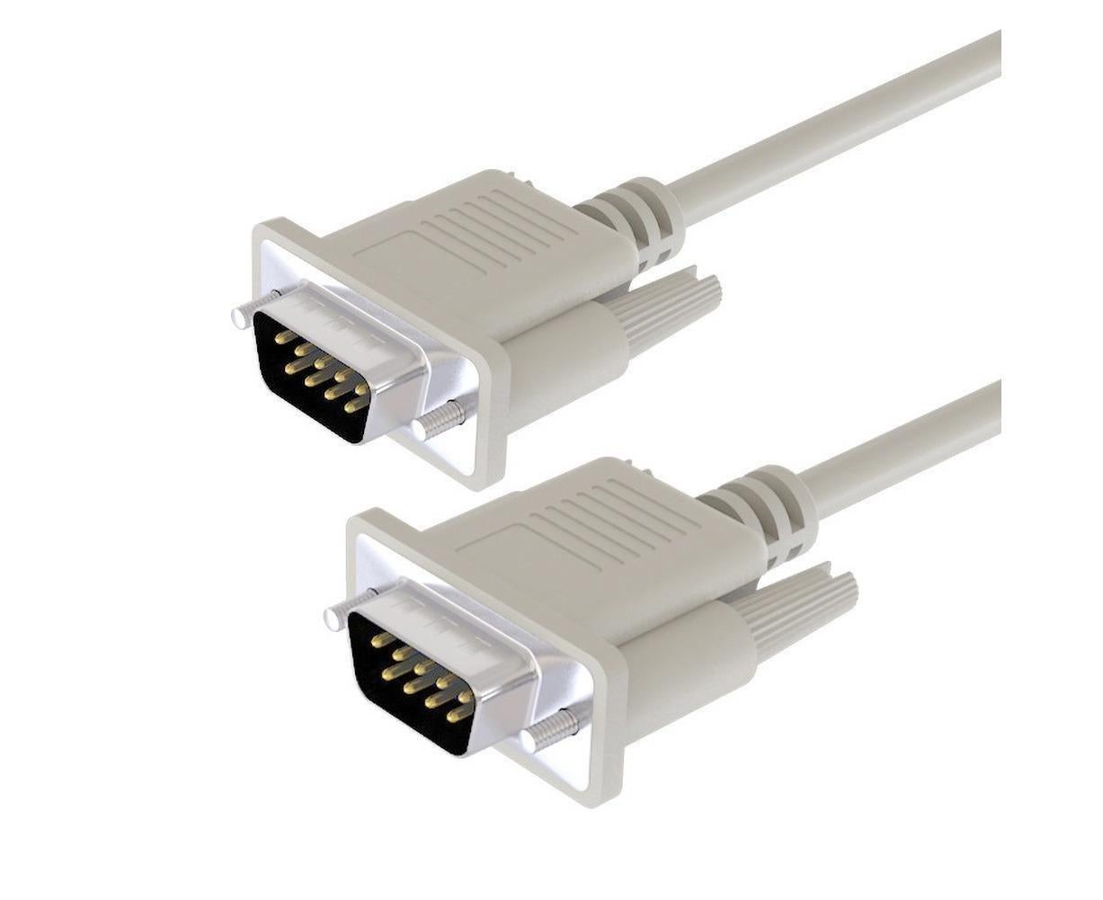 2Pcs 1.5/3/5m RS232 DB9 9Pin Serial Male to Male COM Port Data Converter Cable