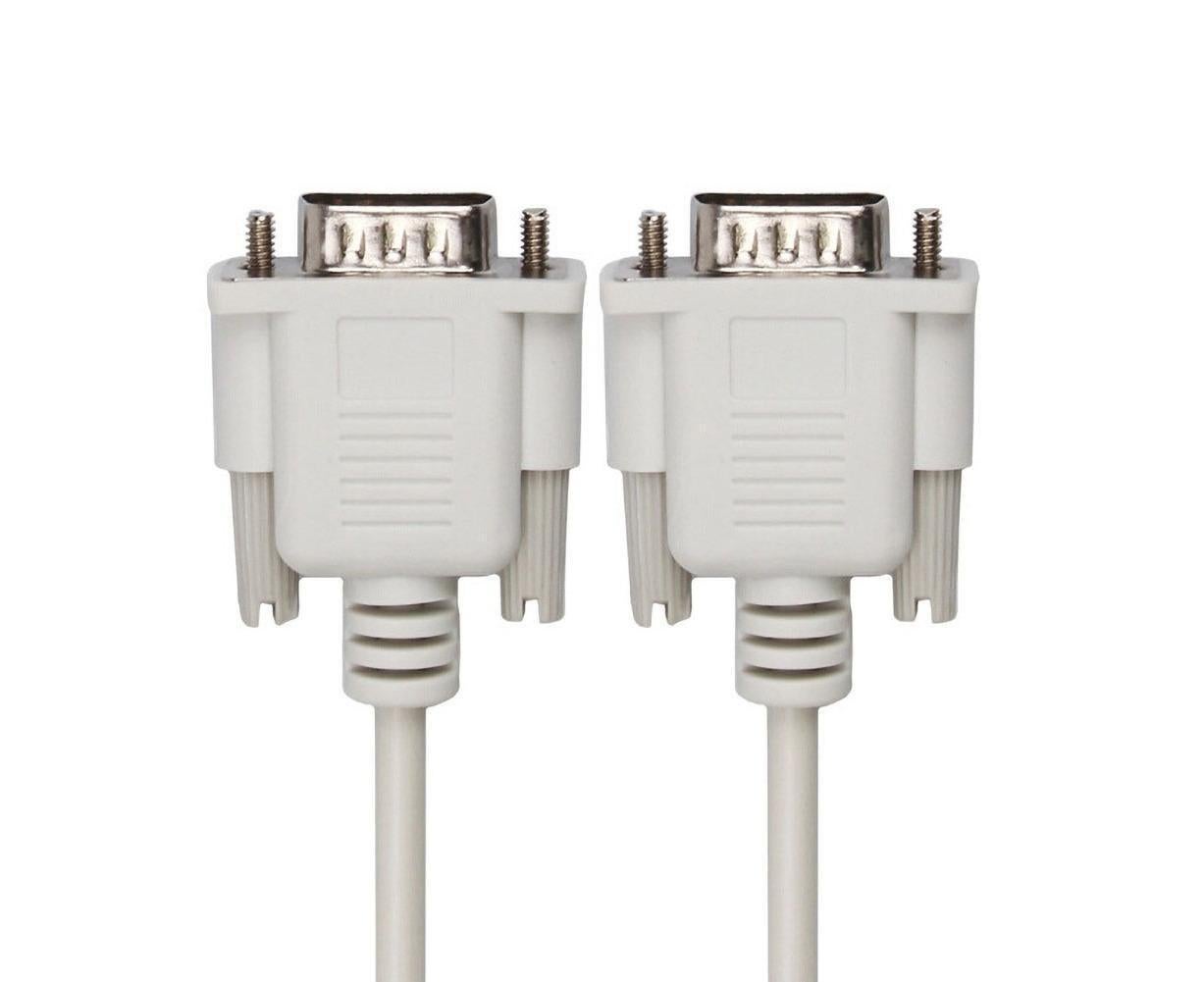 2Pcs 1.5/3/5m RS232 DB9 9Pin Serial Male to Male COM Port Data Converter Cable