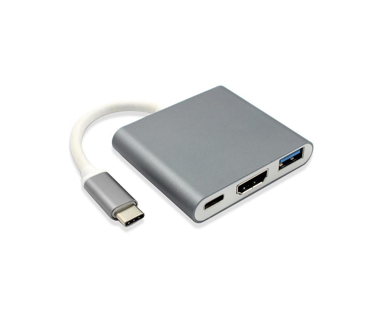 3 in 1 USB 3.1 Type-C to 4K UHD HDMI-compatible USB-C Hub Adapter Converter for Macbook As Shown