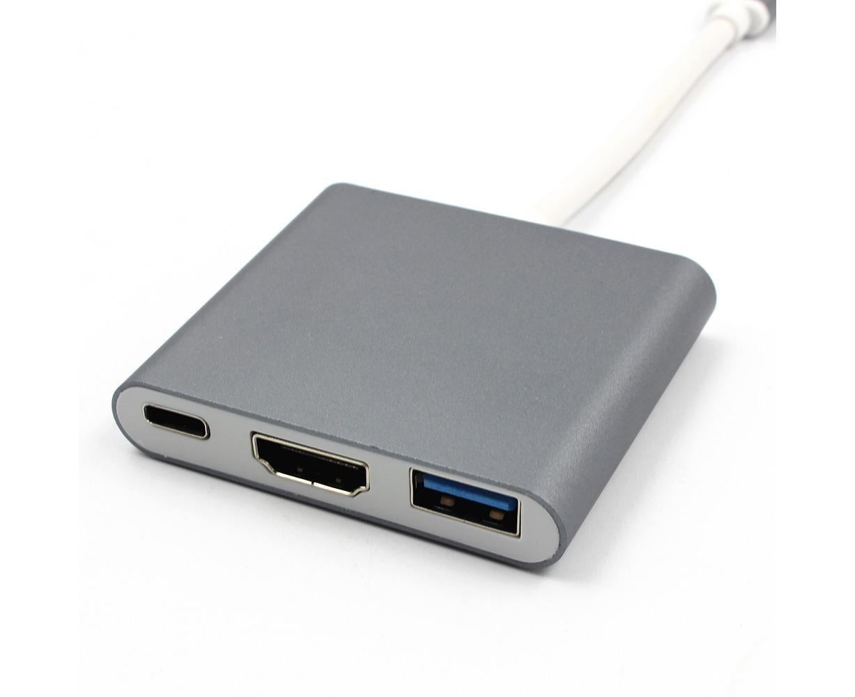 3 in 1 USB 3.1 Type-C to 4K UHD HDMI-compatible USB-C Hub Adapter Converter for Macbook As Shown