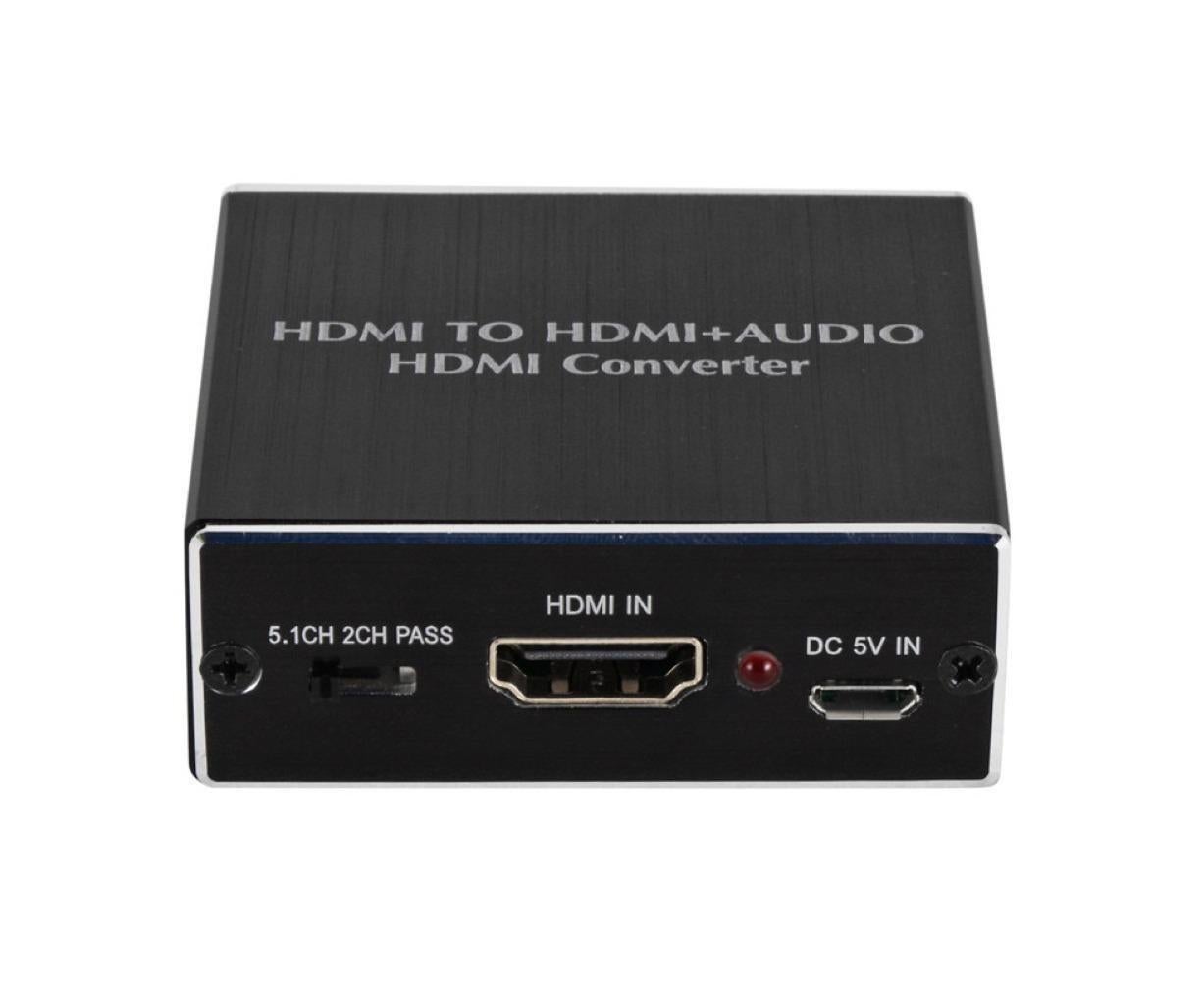 4K HDMI-compatible to HDMI-compatible Optical SPDIF 3.5mm Audio Extractor Converter Splitter Adapter Black