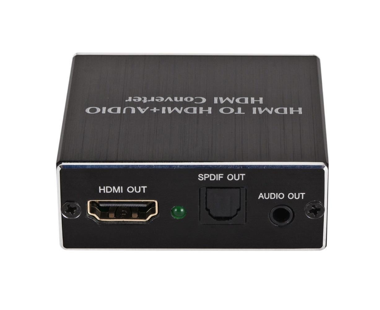 4K HDMI-compatible to HDMI-compatible Optical SPDIF 3.5mm Audio Extractor Converter Splitter Adapter Black