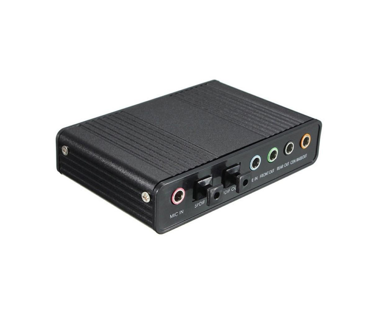 6 Channel USB 2.0 External 5.1 Optical S/PDIF Audio Sound Card Adapter for Win7 Blue