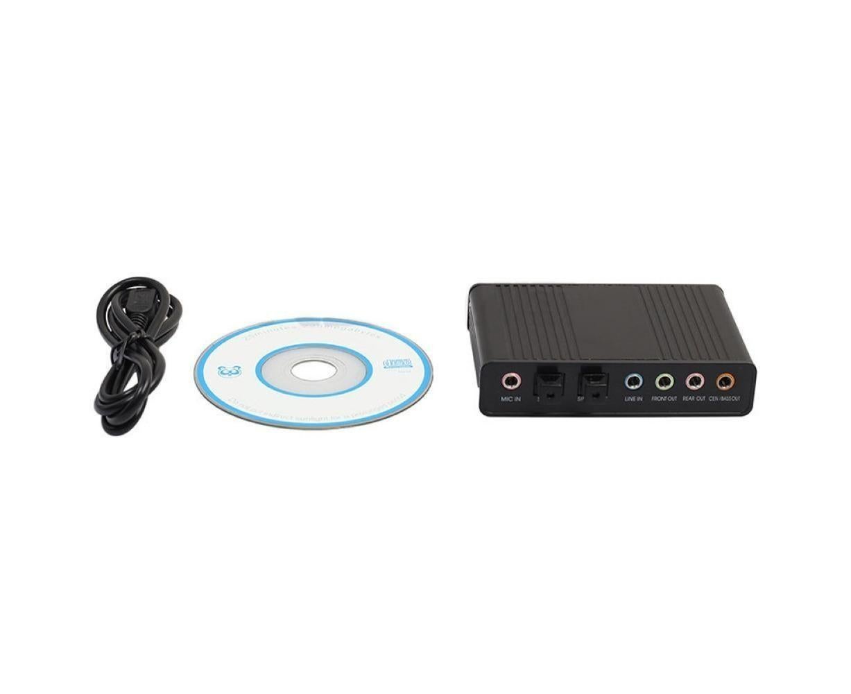 6 Channel USB 2.0 External 5.1 Optical S/PDIF Audio Sound Card Adapter for Win7 Blue