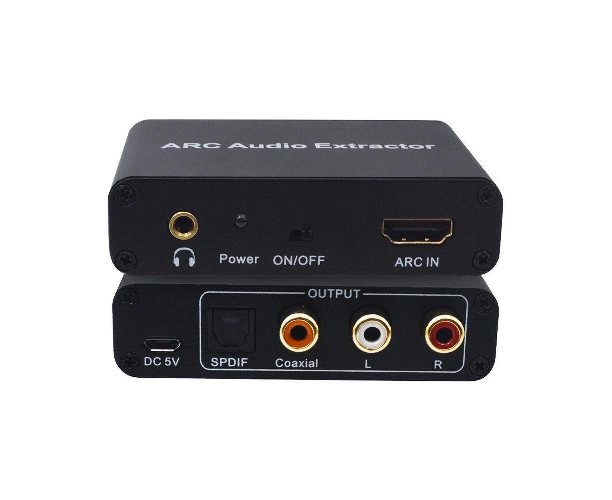 ARC to Audio Adapter Extractor HDMI-compatible Optical Fiber Coaxial 3.5mm Output Converter Black