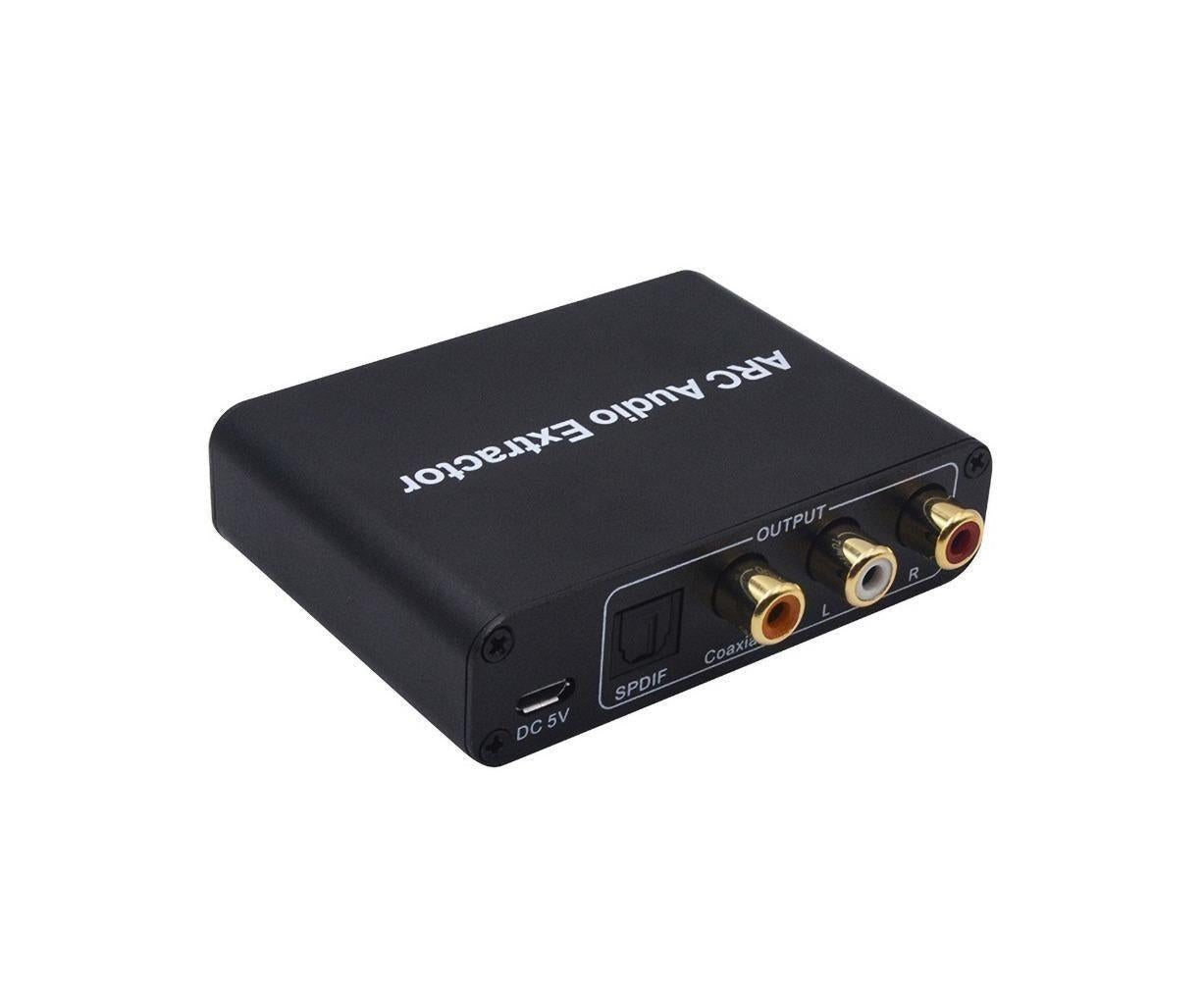 ARC to Audio Adapter Extractor HDMI-compatible Optical Fiber Coaxial 3.5mm Output Converter Black