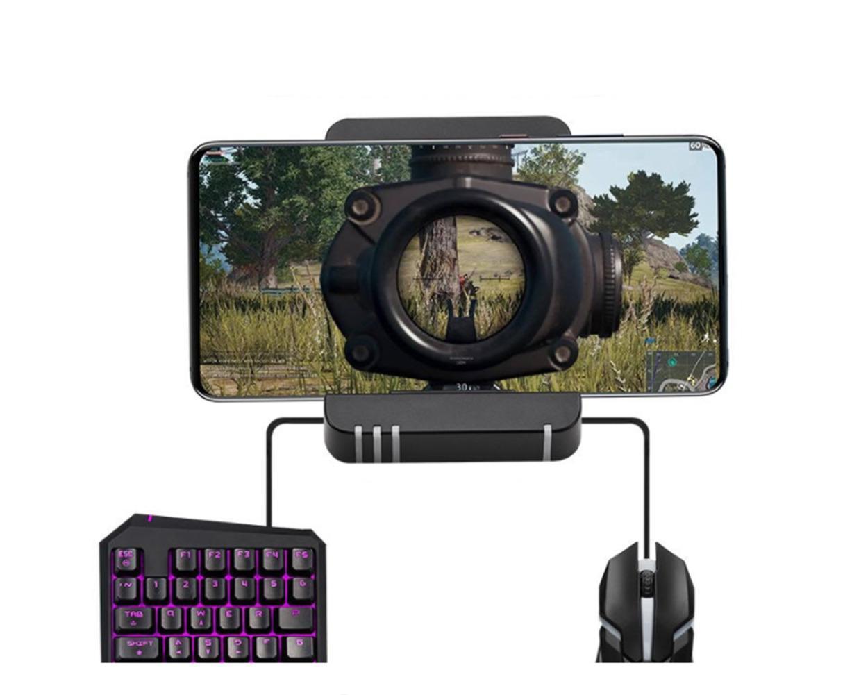 Bluetooth Gaming Keyboard Mouse Converter Adapter for iOS Android Phone Tablet Black