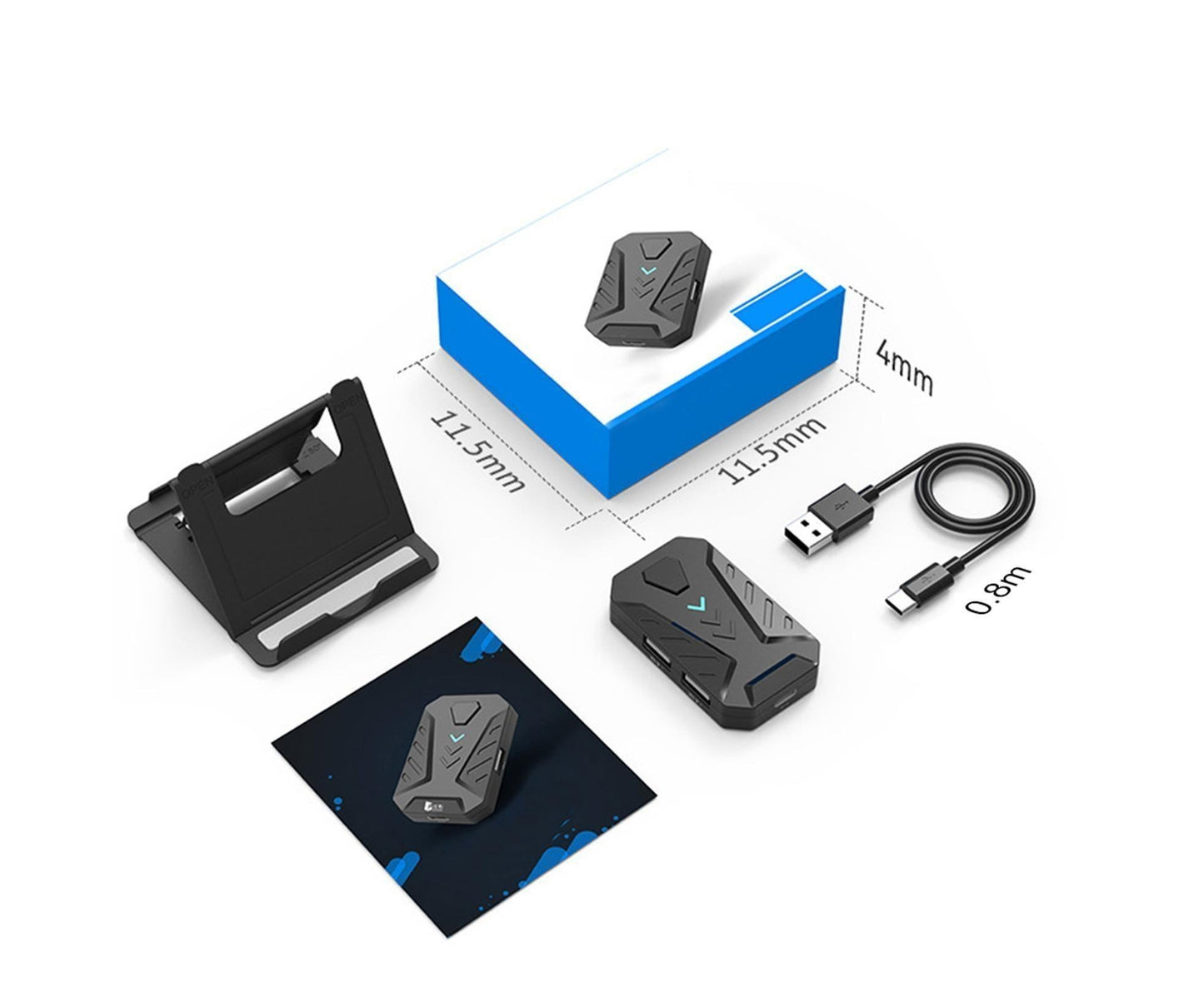 Bluetooth Gaming Keyboard Mouse Converter Adapter for iOS Android Phone Tablet Black