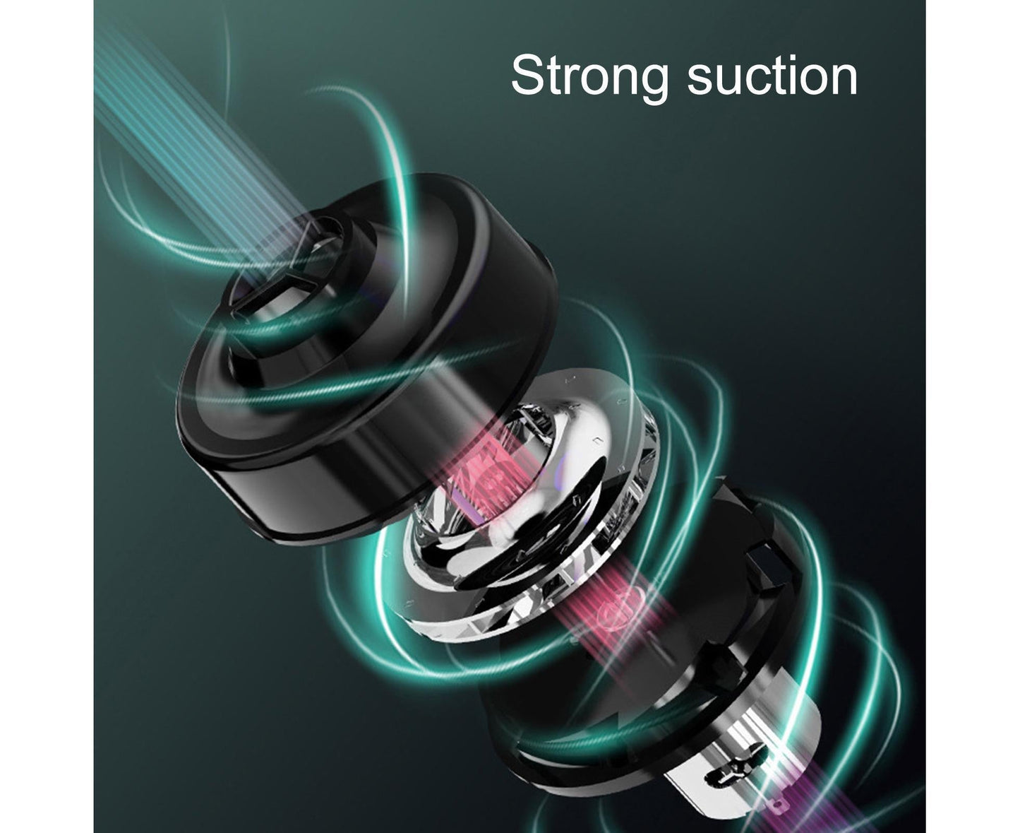 Car Vacuum Cleaner Wireless Strong Suction ABS Low Noise One Hand Operation Dust Remover for Auto Black