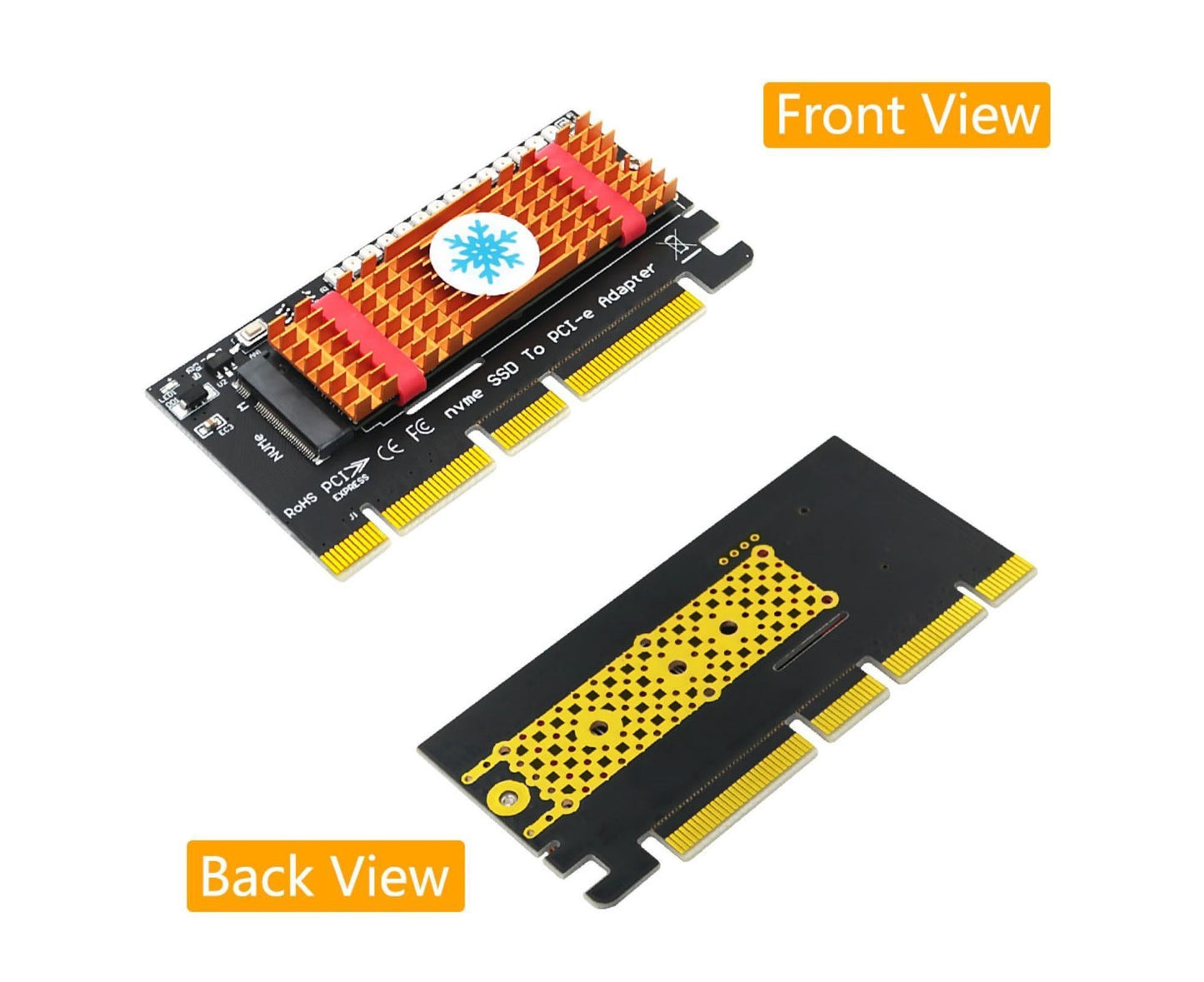 Converter Board Driver-free High Strength with Cool Light NVME SSD to PCI-E Adapter Card Cooling Sheet for Desktop Golden