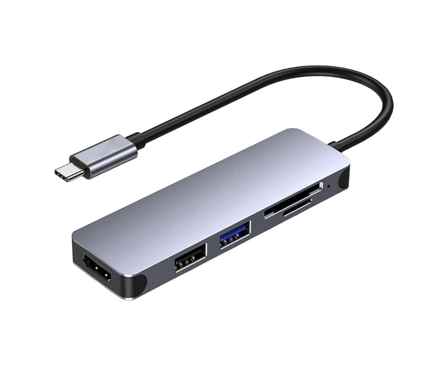Docking Station High-speed Transmission Data Transfer Plug Play Type-C to HDMI-compatible USB Adapter Hub Dock for Office Grey