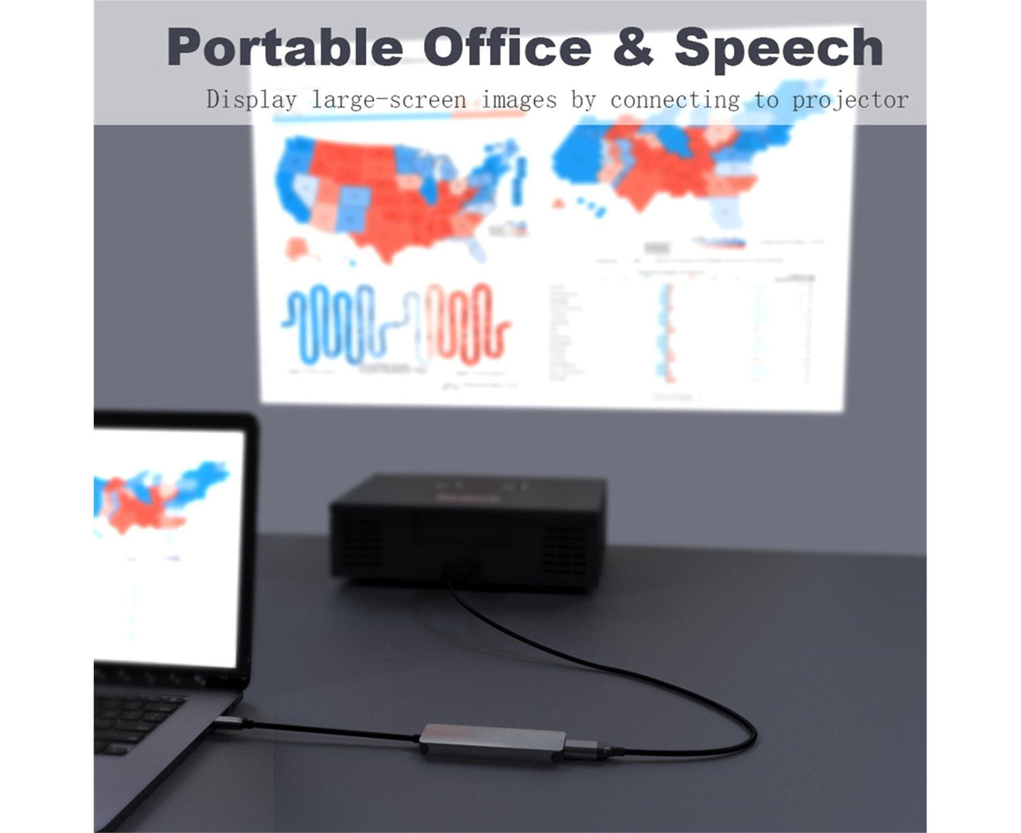 Docking Station High-speed Transmission Data Transfer Plug Play Type-C to HDMI-compatible USB Adapter Hub Dock for Office Grey