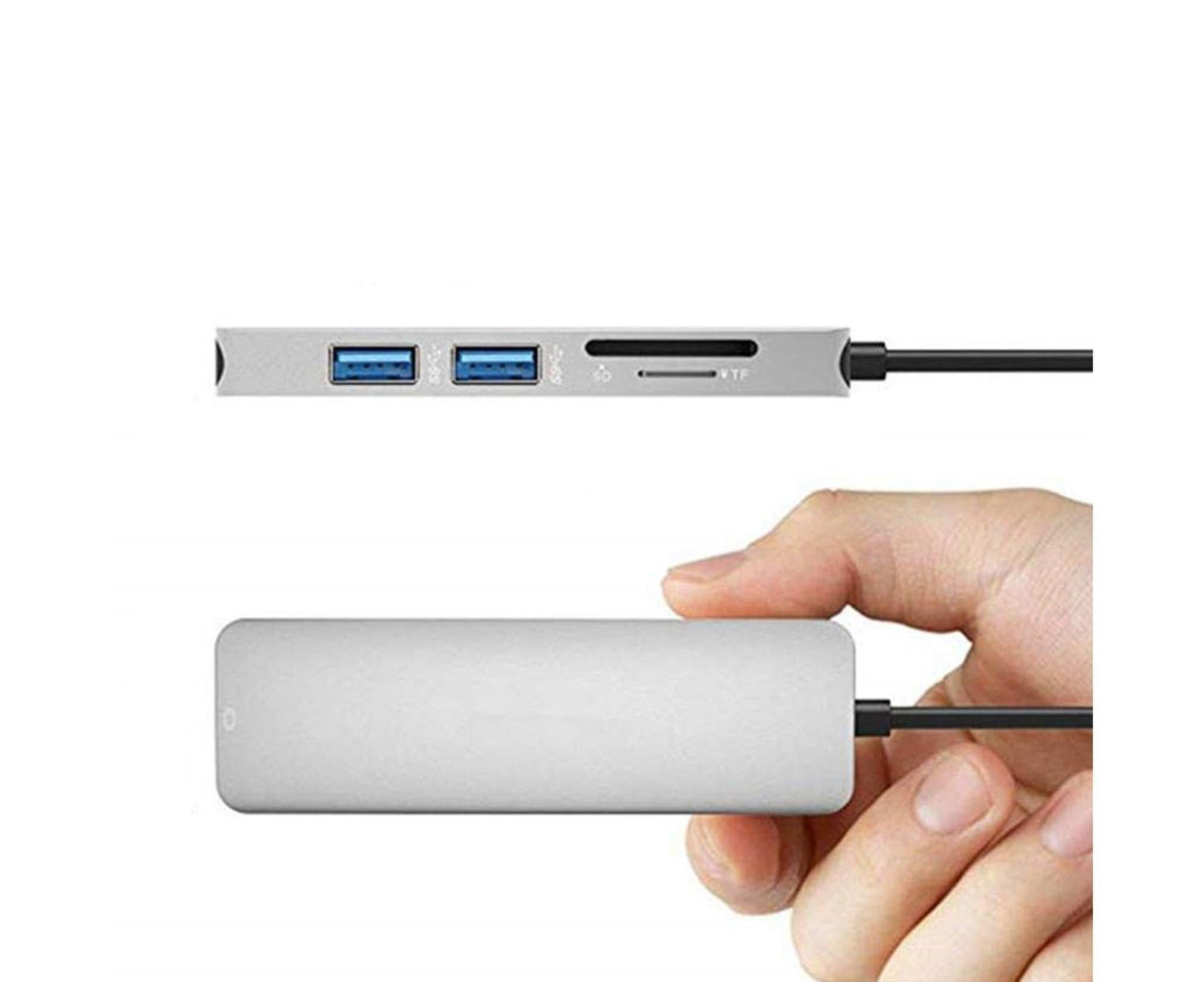 Docking Station High-speed Transmission Data Transfer Plug Play Type-C to HDMI-compatible USB Adapter Hub Dock for Office Grey