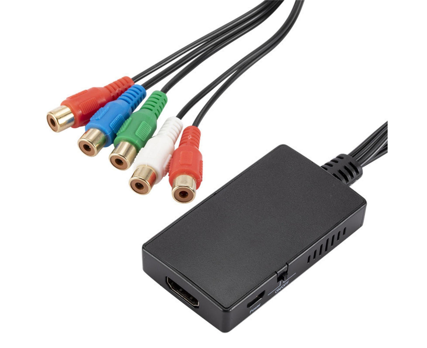 HDMI-compatible Converter No Distortion Portable Black Quick Transmission HDMI-compatible to YPBPR Converter for Projector Black