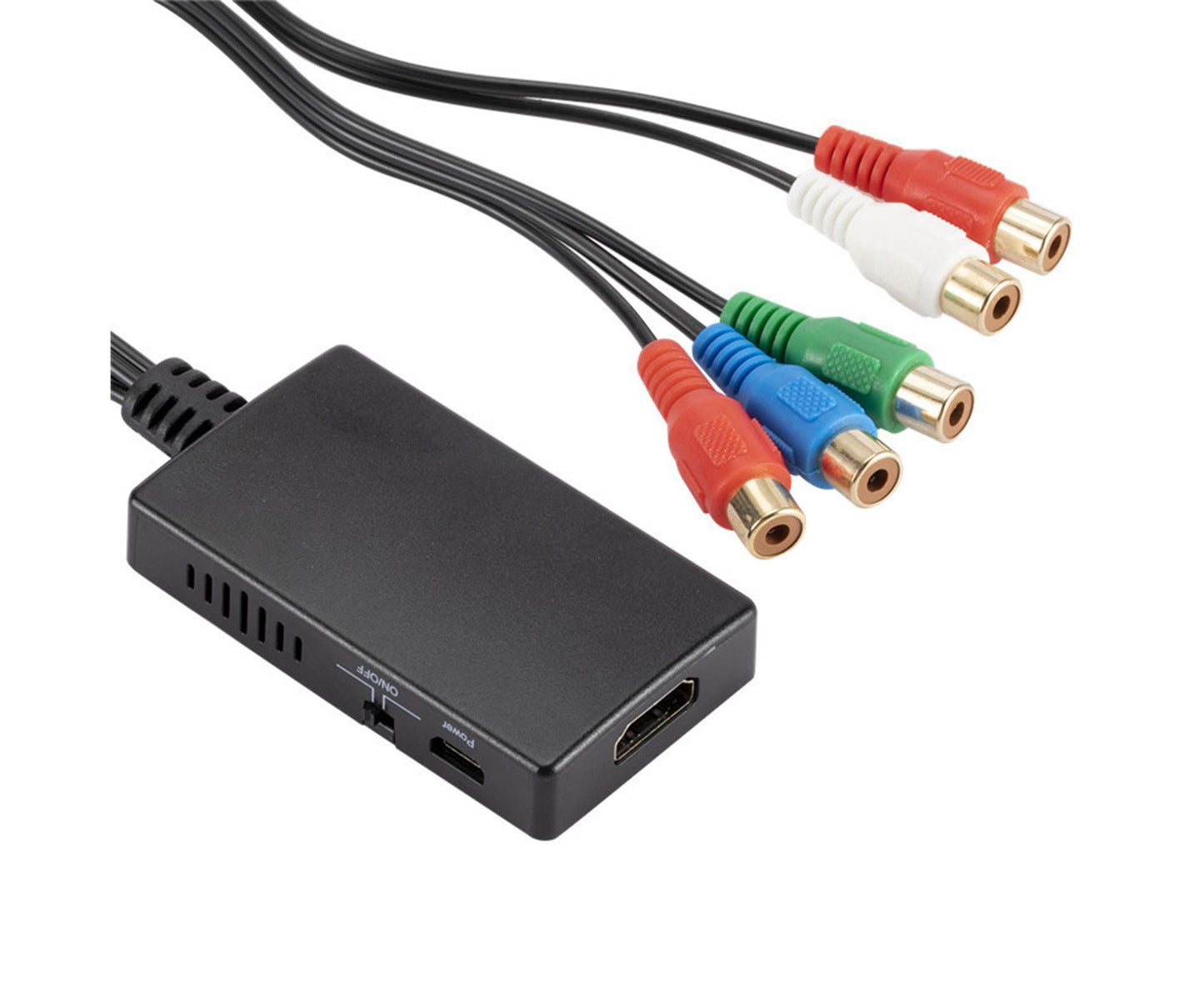 HDMI-compatible Converter No Distortion Portable Black Quick Transmission HDMI-compatible to YPBPR Converter for Projector Black