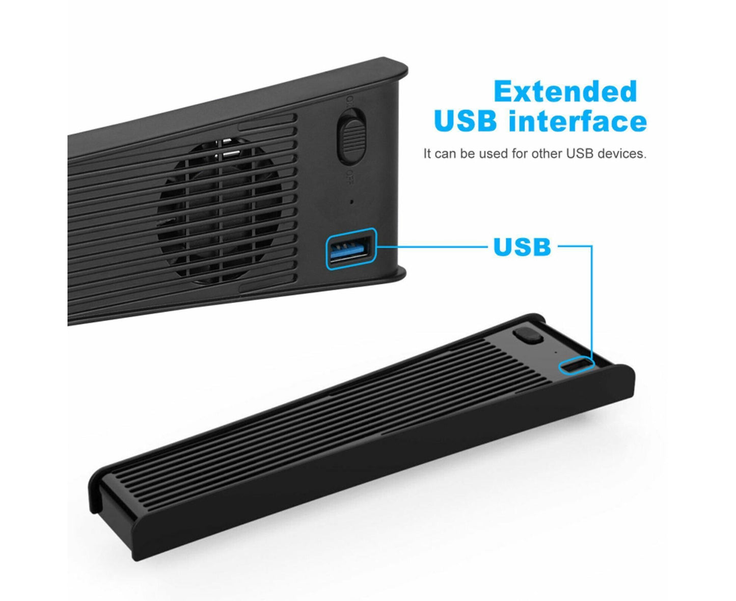 Portable 3 Fans Game Console Cooling Fan Playstation Accessories for PS5 DE/UHD Version Black