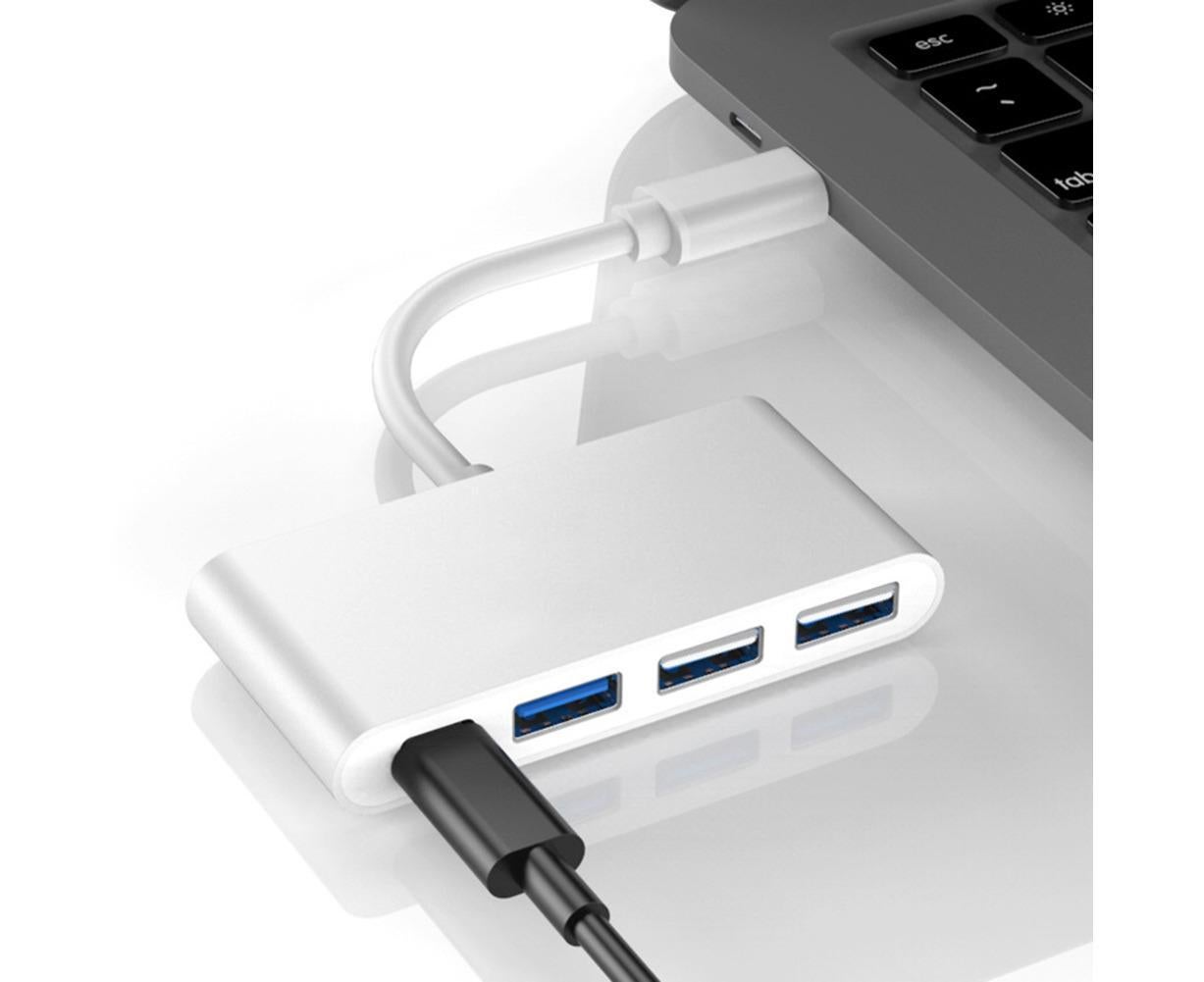 Portable 4 in 1 Type-C to USB 2.0 3.0 Converter Adapter Hub Cable for MacBook Silver