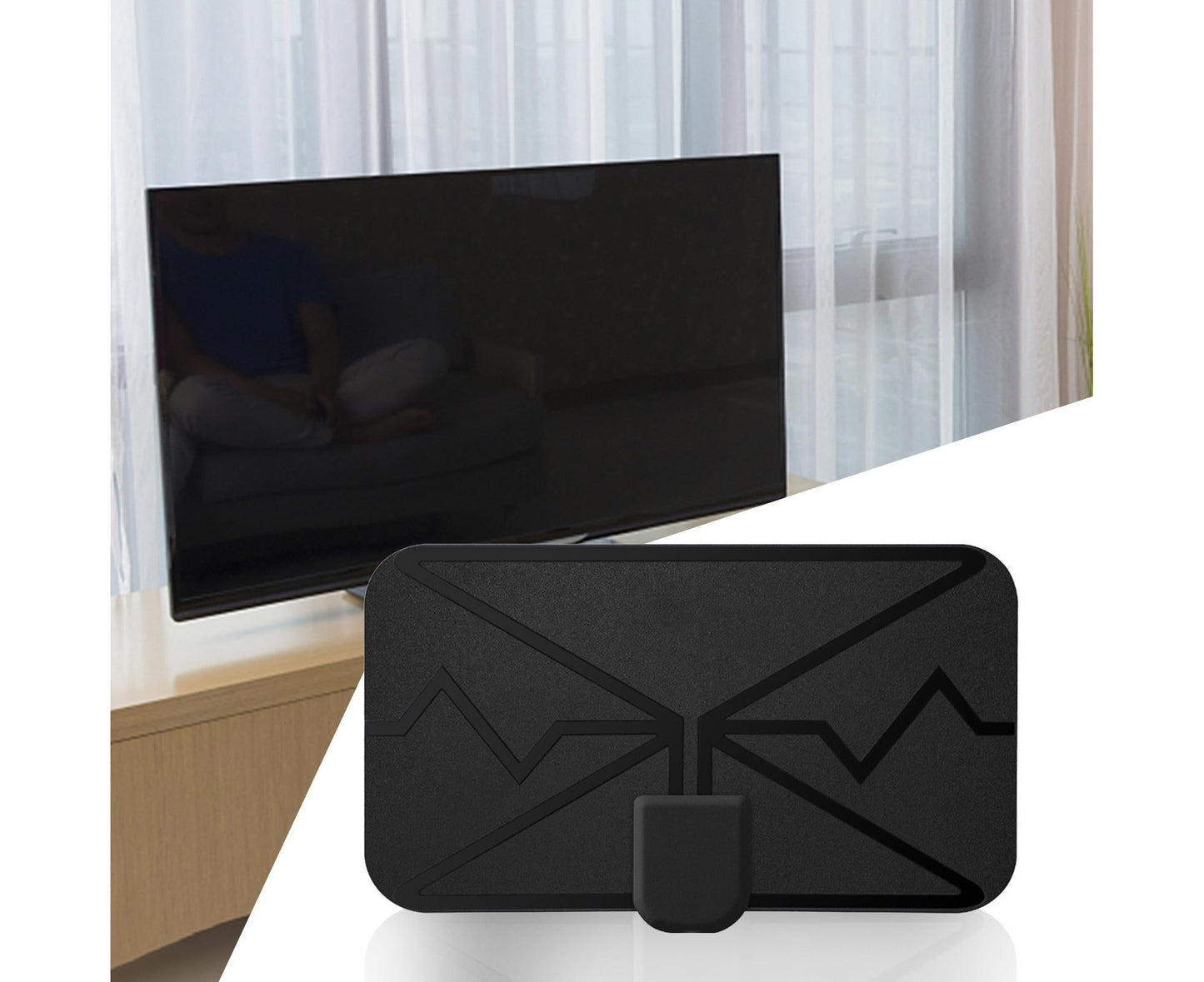 TV Antenna Mini 300 Miles Range 4K High Performing Digital Antenna for Home Black