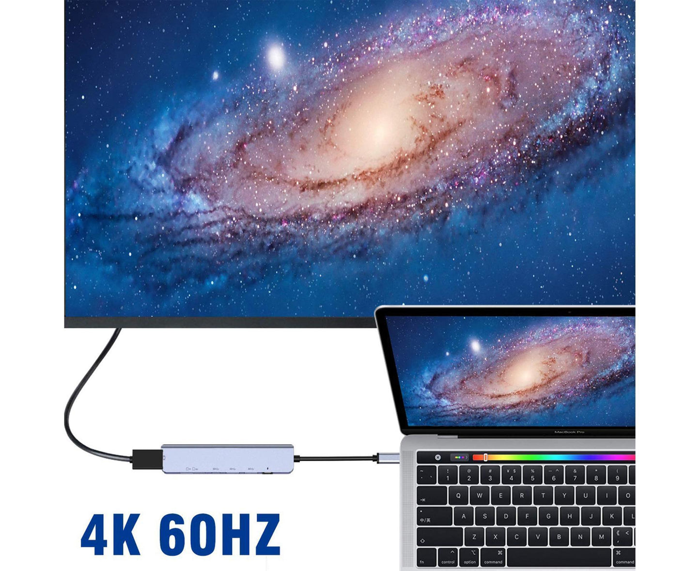 Type-C Hub Docking Station High Speed Multifunctional 7 in 1 USB 3.0 HDMI-compatible PD USB TF Laptop for Huawei Silver