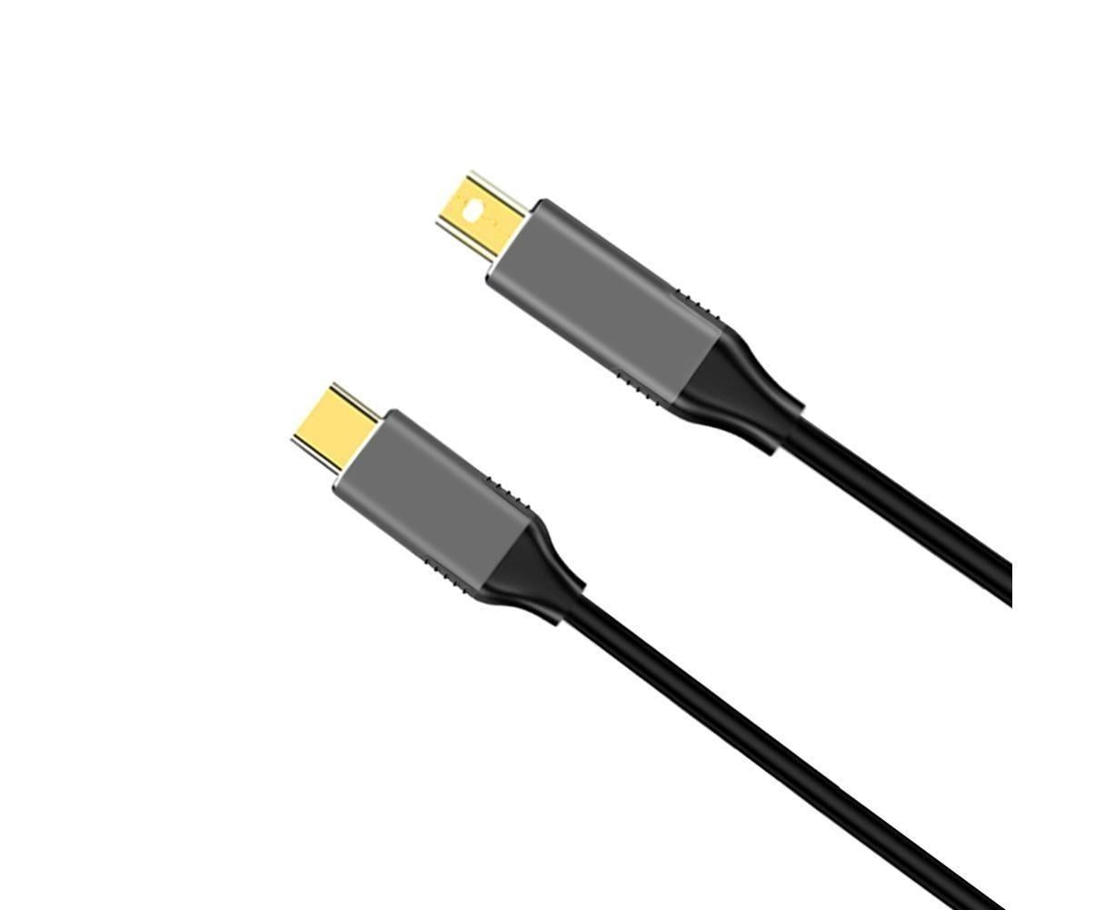 USB Type C to Mini DisplayPort DP 4K 6FT Cable Adapter Converter for MacBook Black