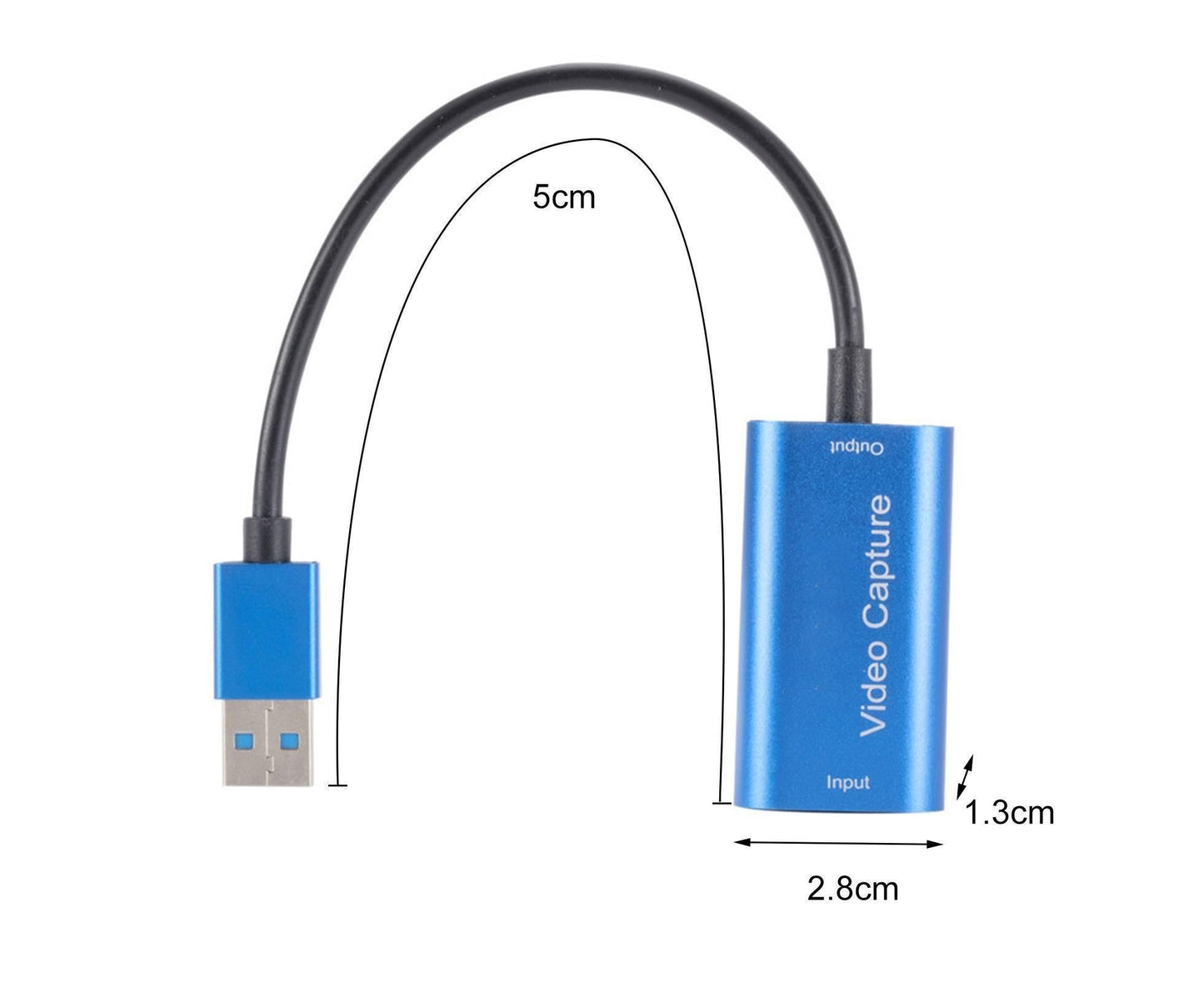 Video Capture Card Portable High Resolution Low Latency HDMI-compatible to USB 3.0 Game Capture Device for Live Streaming Blue