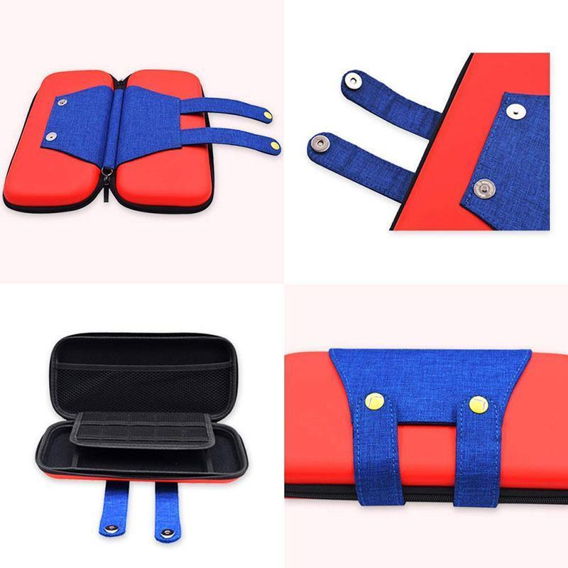 Carry Case Compatible with Nintendo Switch and New Switch OLED Console with Pockets for Accessories and Games-Red
