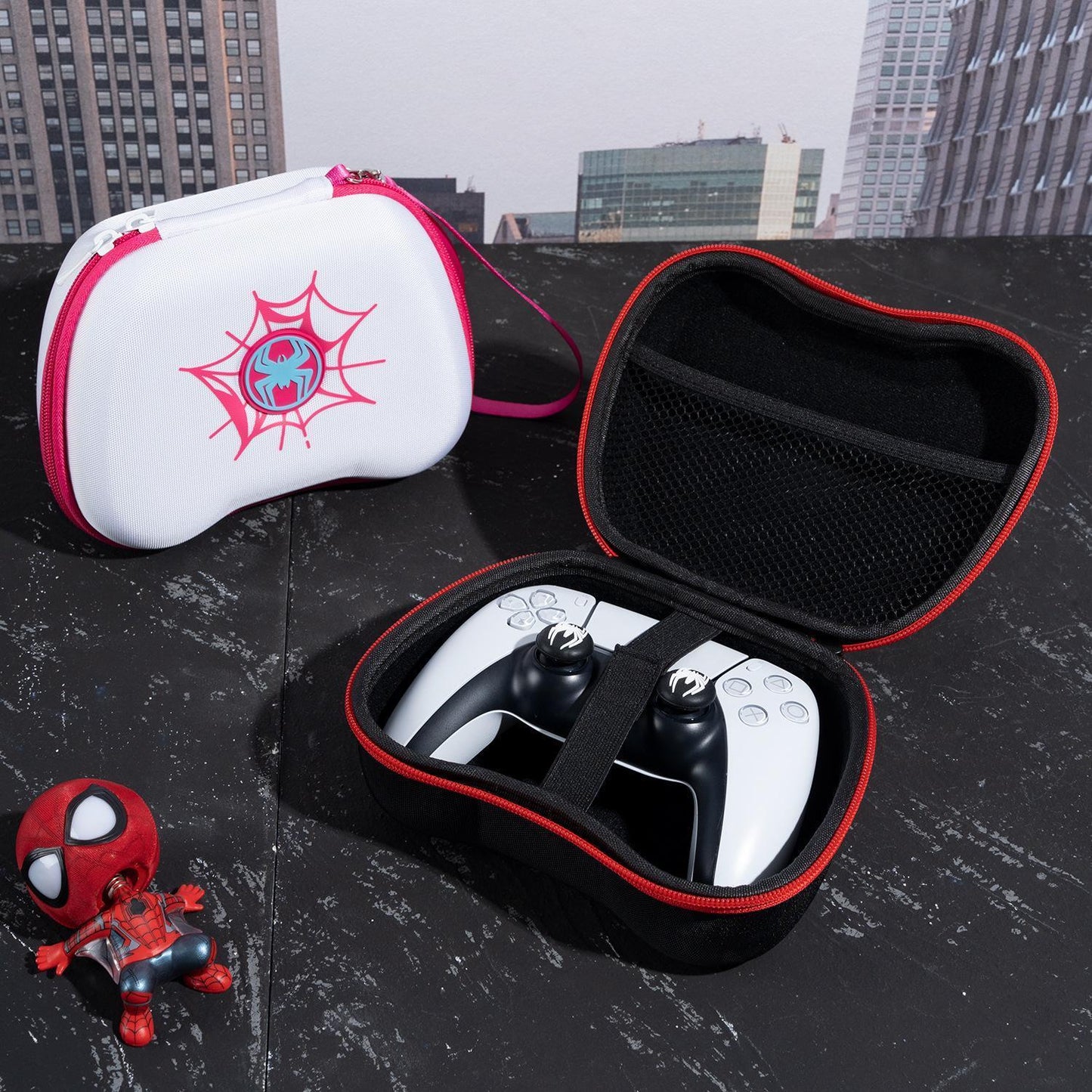 Gaming Controller Travel Carrying Case Compatible with Playstation 5 Wireless Controllers. Protective Storage Holder Bag Cover for PS5 Console (Box Only)-Black