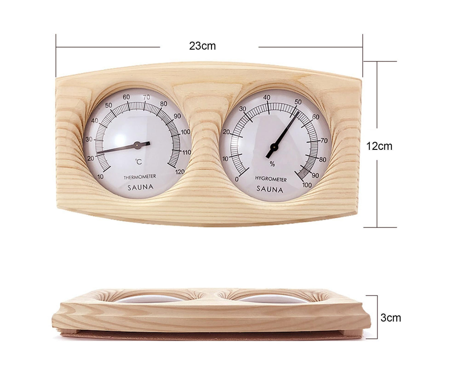 2 in 1 Sauna Room Wooden Thermometer Hygrometer Steam Temperature Humidity Meter