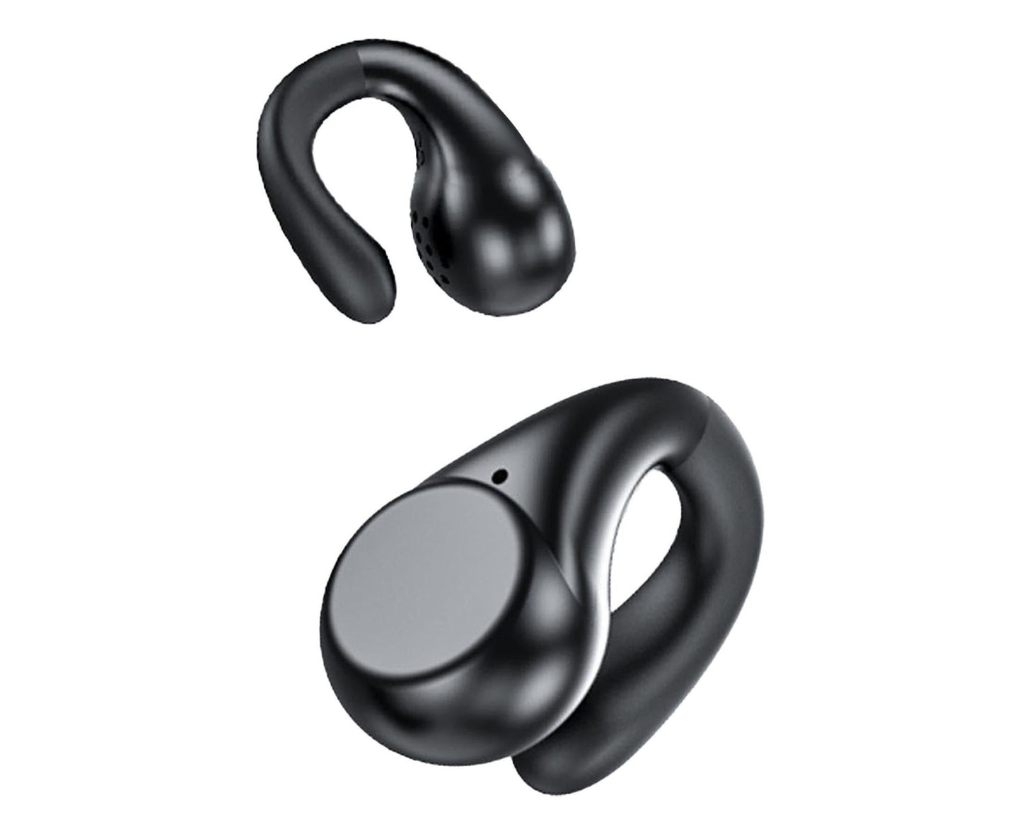 Ear Clip Bluetooth Earbuds HiFi Sound Open Ear Wireless Earphones with Power Display for Sports Running Black