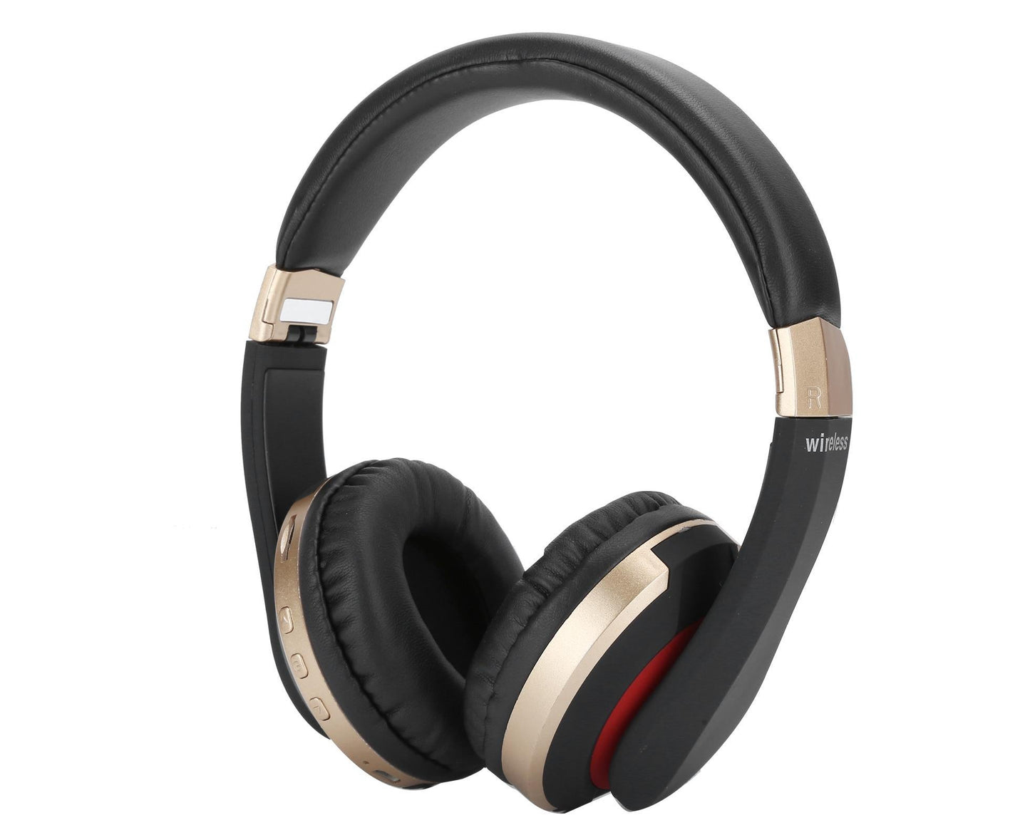 Foldable Bluetooth Headset Wireless Over Ear Stereo Headsets with Mic Gaming HeadphoneGold