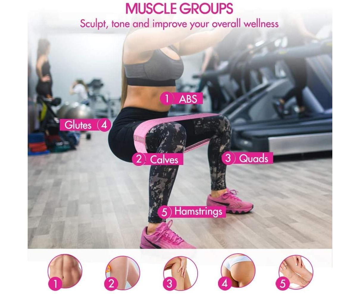 Fitness band [set of 3] Fitness bands / resistance bands set Loop band for 3 resistance levels for buttocks and legs, resistance hip bands