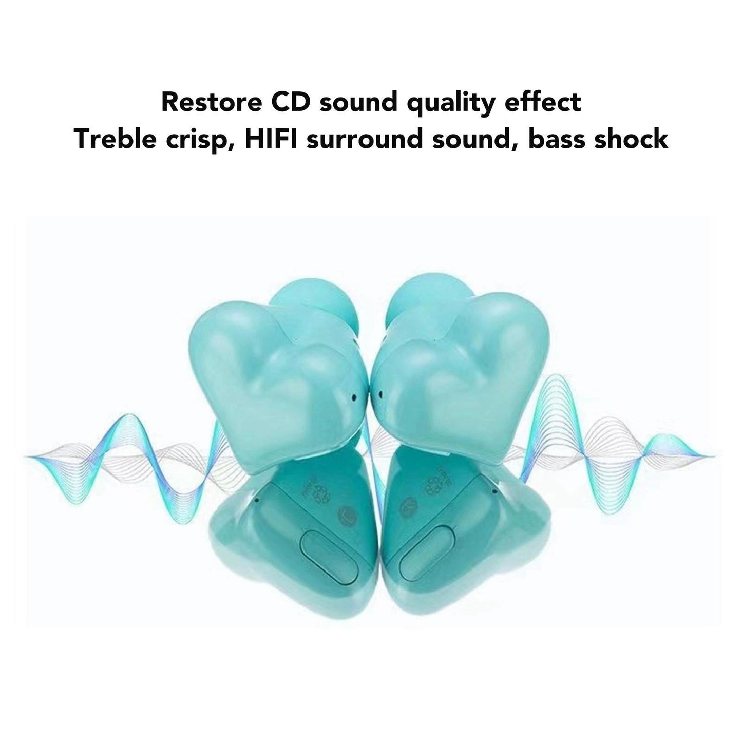 Heart Shaped Earbuds Cute Wireless Bluetooth5.3 Headphones Lightweight Noise Reduction Earbuds for Music Call Video Game