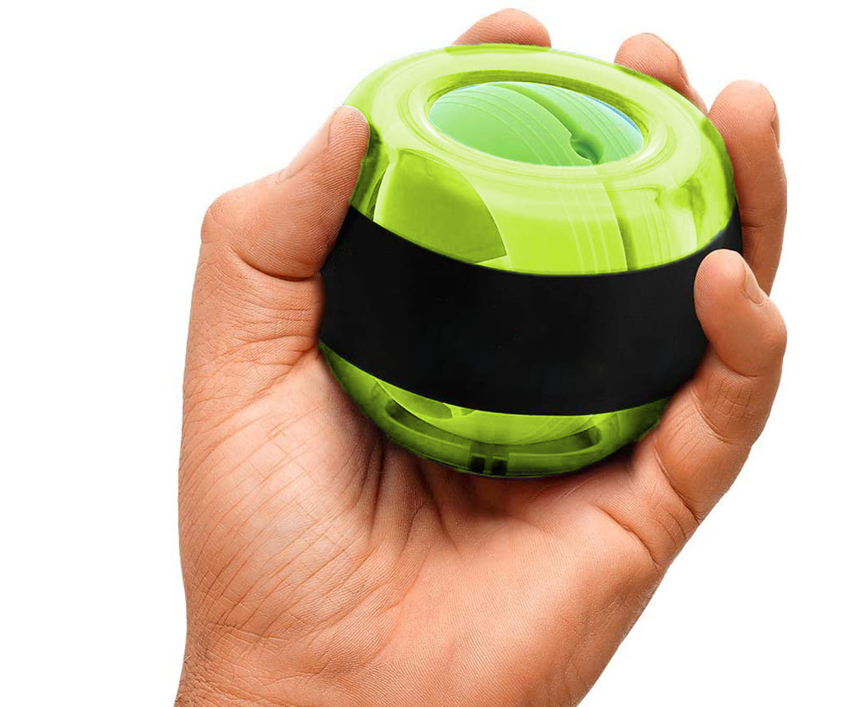 Metal Core Wrist Exerciser Wrist Strengthener Gyro Ball with LED Light - Green