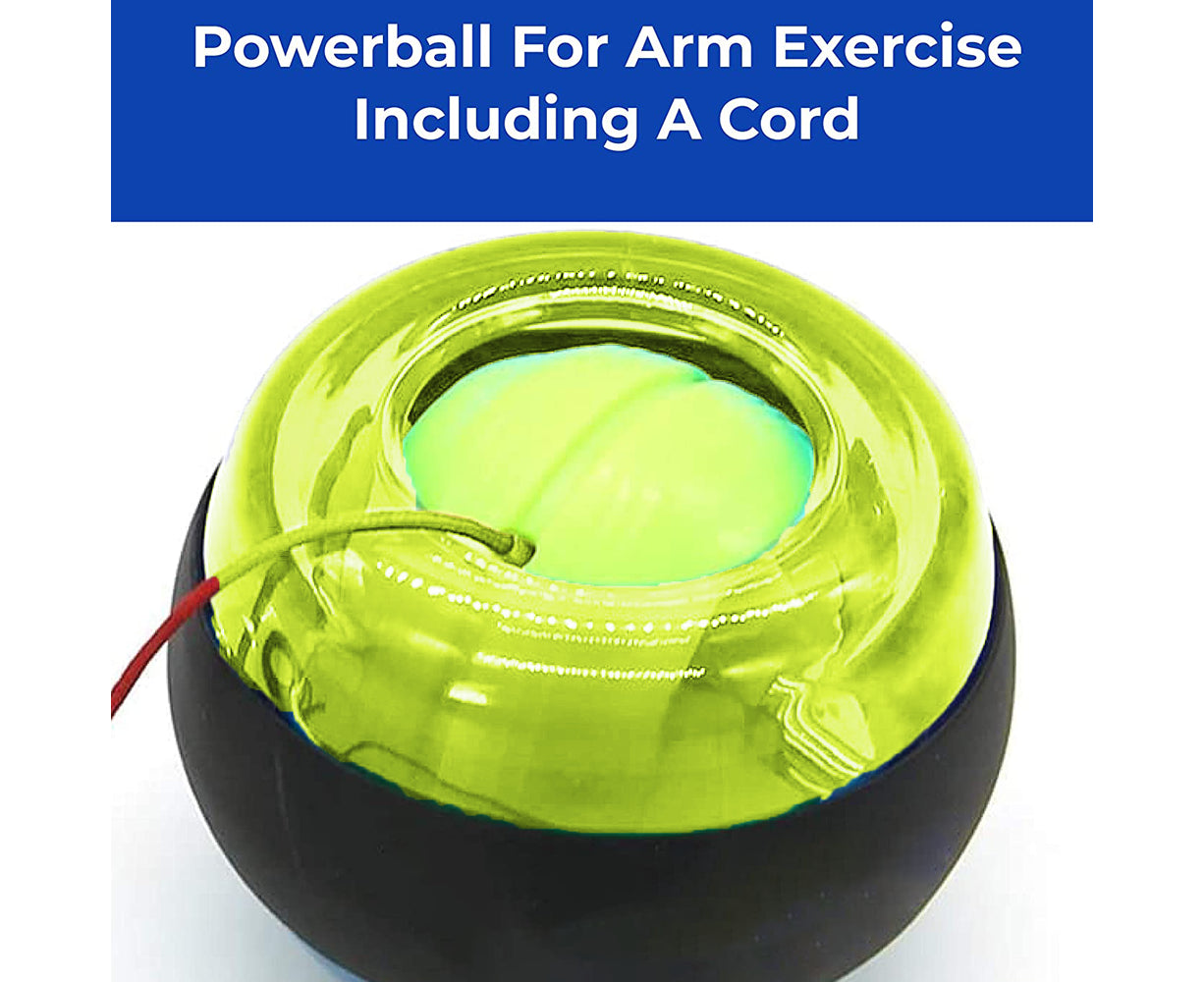 Metal Core Wrist Exerciser Wrist Strengthener Gyro Ball with LED Light - Green
