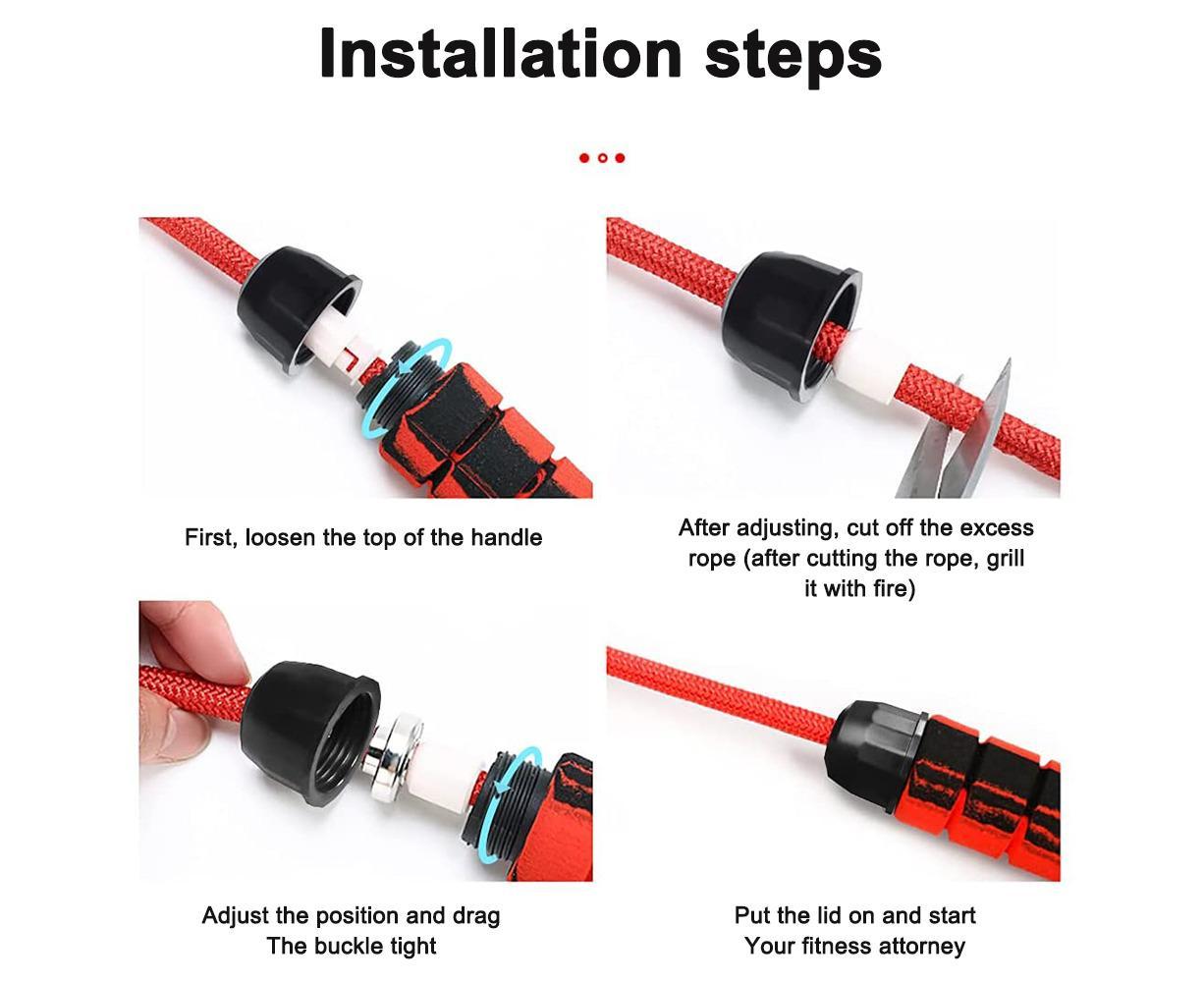 Weighted Jump Rope for Adult Fitness - Long for Cardio Exercise Workouts, Non-Slip Handles - Red