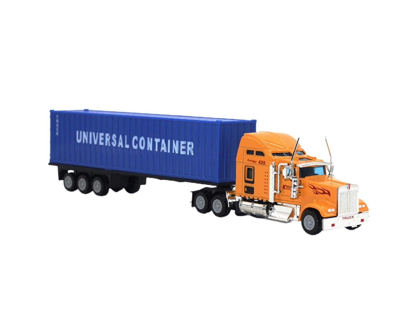 1:65 Alloy Truck Model Realistic Simulated Detailed American Super Long Transport Truck Model for Adults