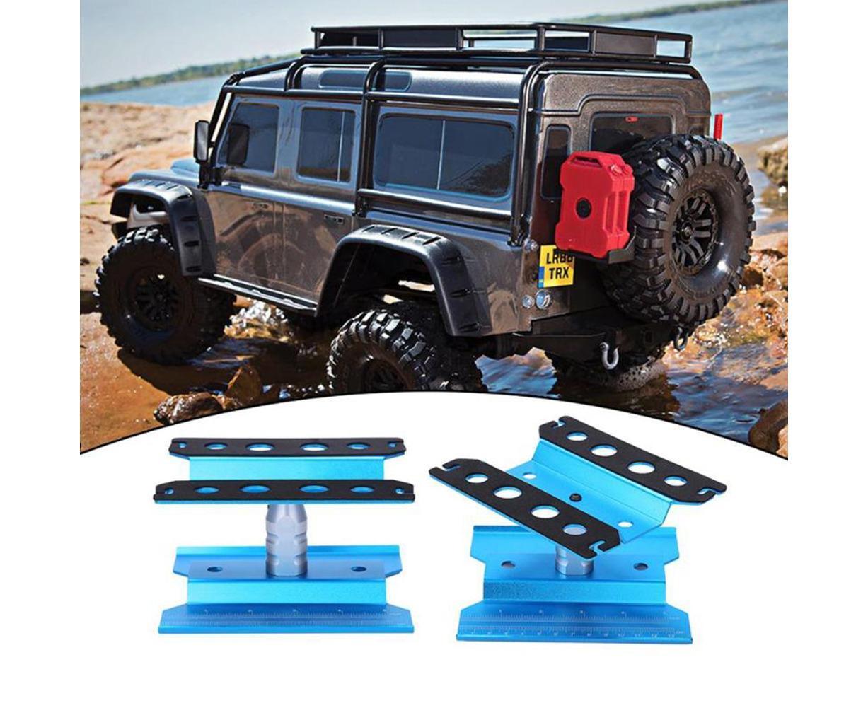 Metal Repair Station Stand Platform for 1/8 1/10 1/16 Remote Control Crawl Car Blue