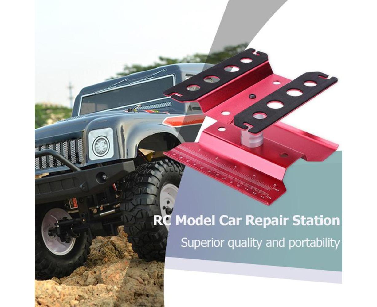 Metal Repair Station Stand Platform for 1/8 1/10 1/16 Remote Control Crawl Car Blue