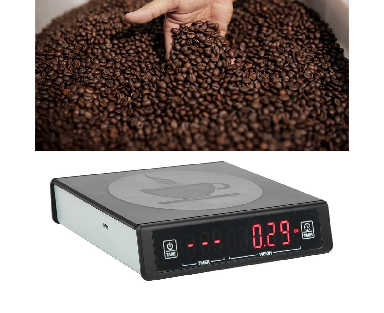 Black Coffee Baking Kitchen Electronic Scale Battery Rechargeable with Timing Function 3kg/0.1g