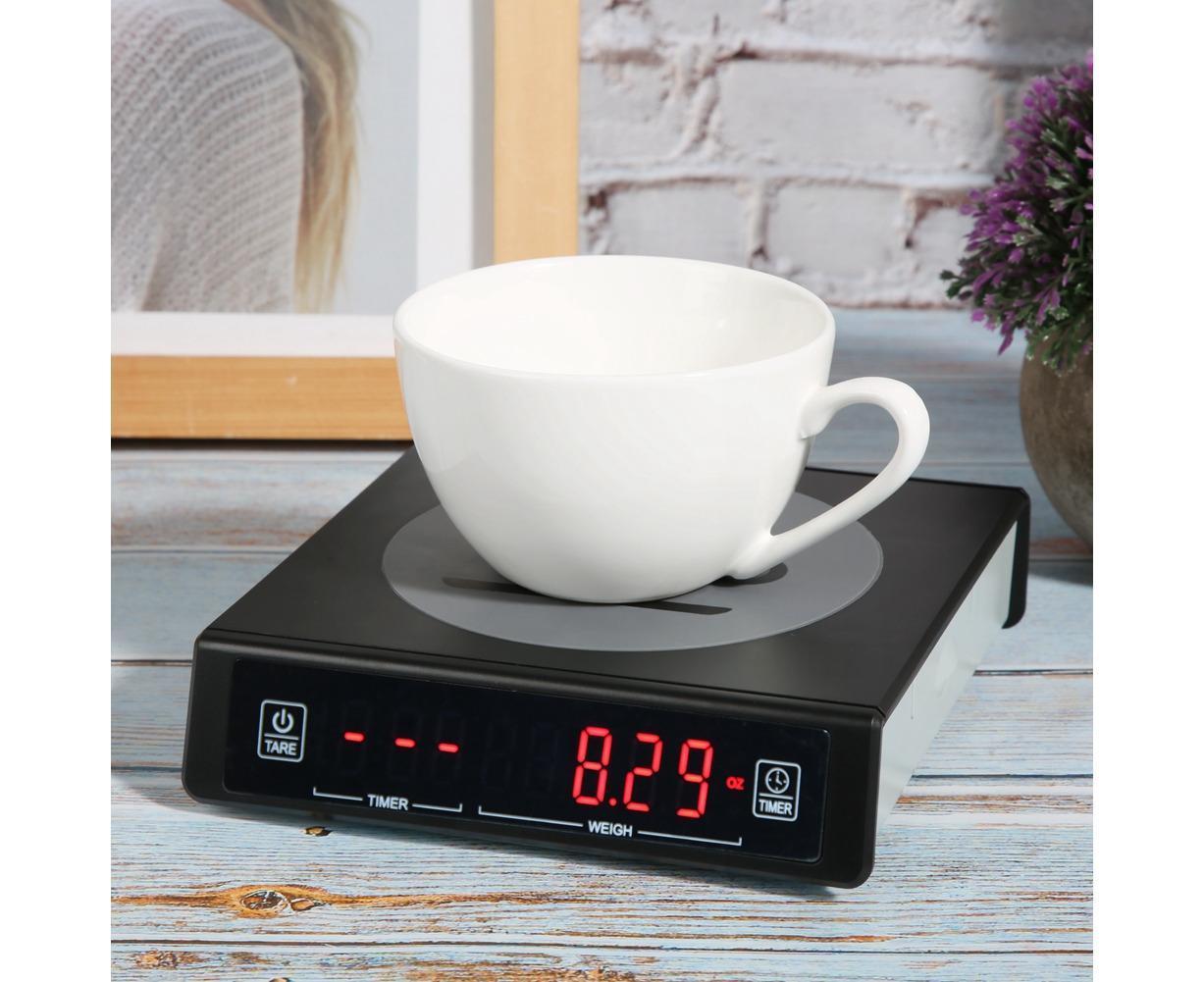 Black Coffee Baking Kitchen Electronic Scale Battery Rechargeable with Timing Function 3kg/0.1g