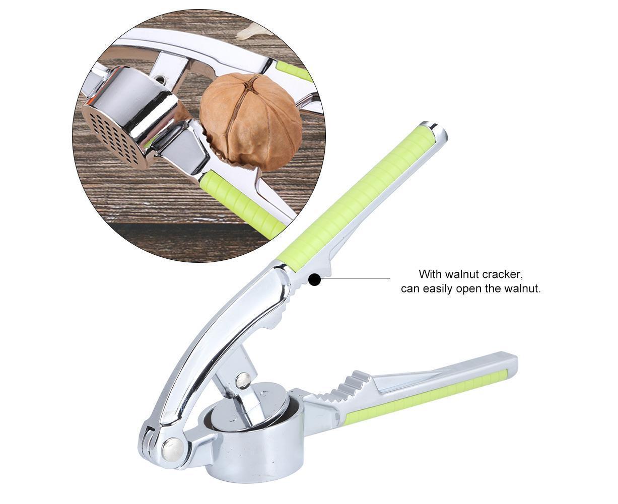 Kitchen Portable Manual Food Garlic Press Grinder Crusher Masher Walnut Cracker for Home Use