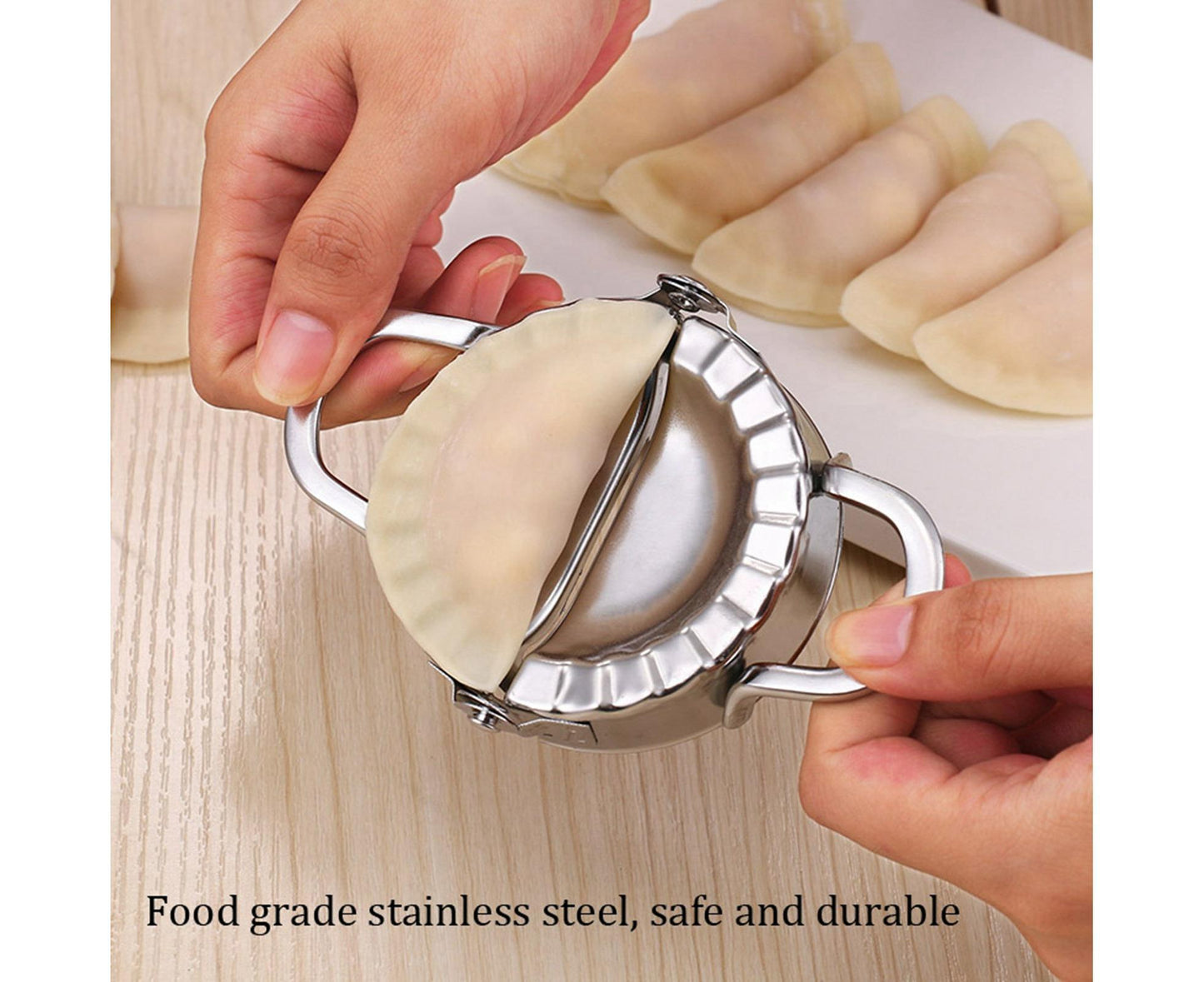 Kitchen Stainless Steel Dumpling Dough Mould Make Fruit Pie Press Pastry Tools(Large Size)