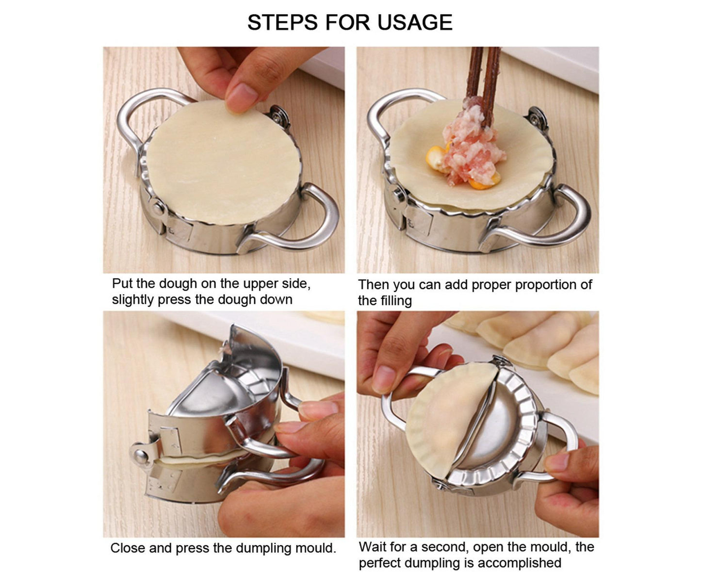 Kitchen Stainless Steel Dumpling Dough Mould Make Fruit Pie Press Pastry Tools(Large Size)