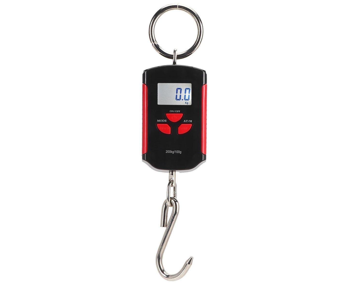Portable Electronic Hanging Scale Digital LCD Backlit Display kg/lb/JIN 200KG W/HookRed Frame