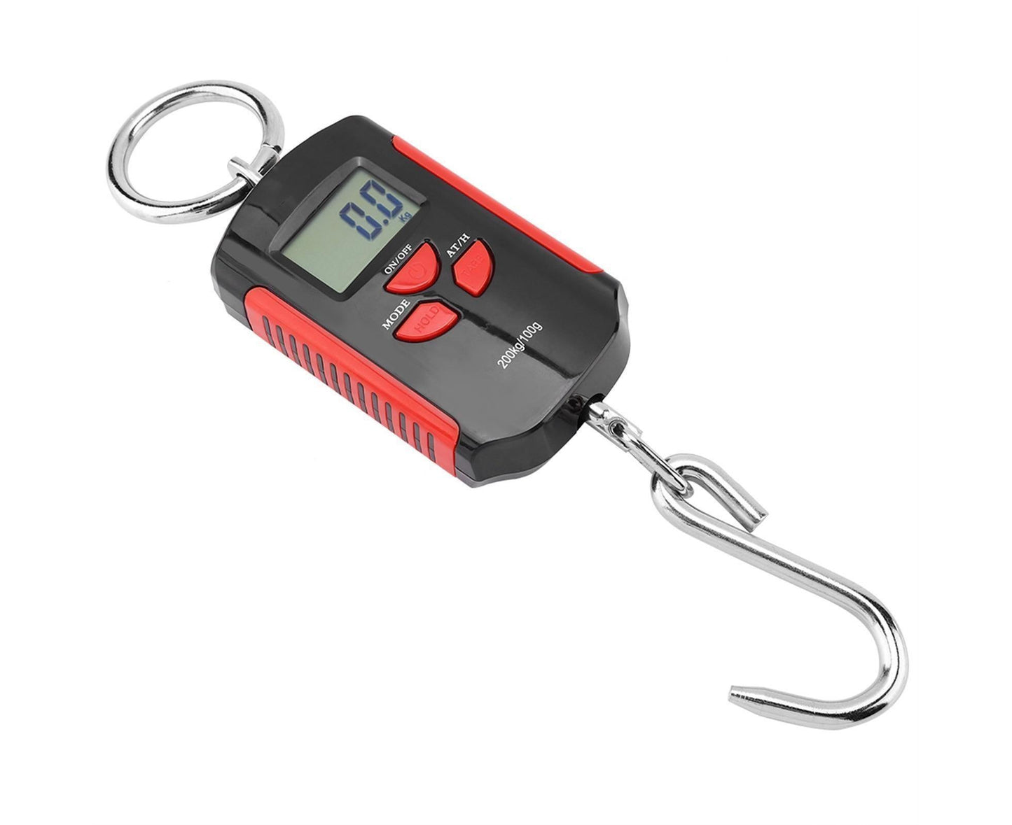 Portable Electronic Hanging Scale Digital LCD Backlit Display kg/lb/JIN 200KG W/HookRed Frame