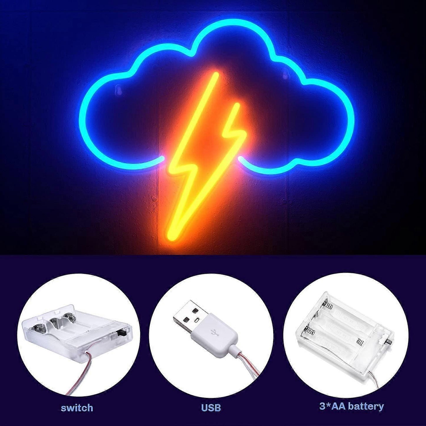 Neon Sign Acrylic Cloud Neon Battery or USB Powered Neon LED Wall Decor Neon Sign for Bedroom