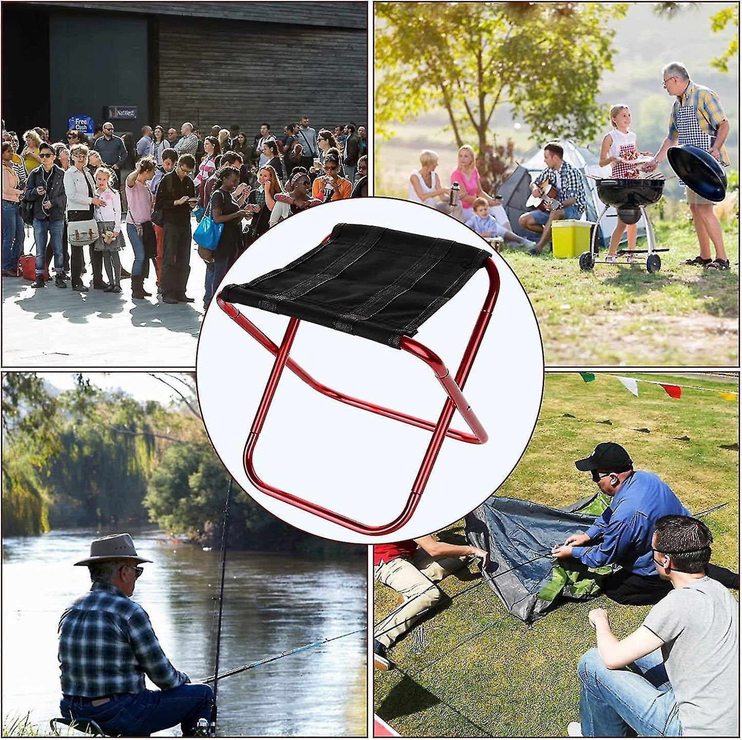 Camping Folding Stool,Mini Outdoor Portable Folding Camping Stool With Carry Bag For Outdoor, Fishing, Picnic
