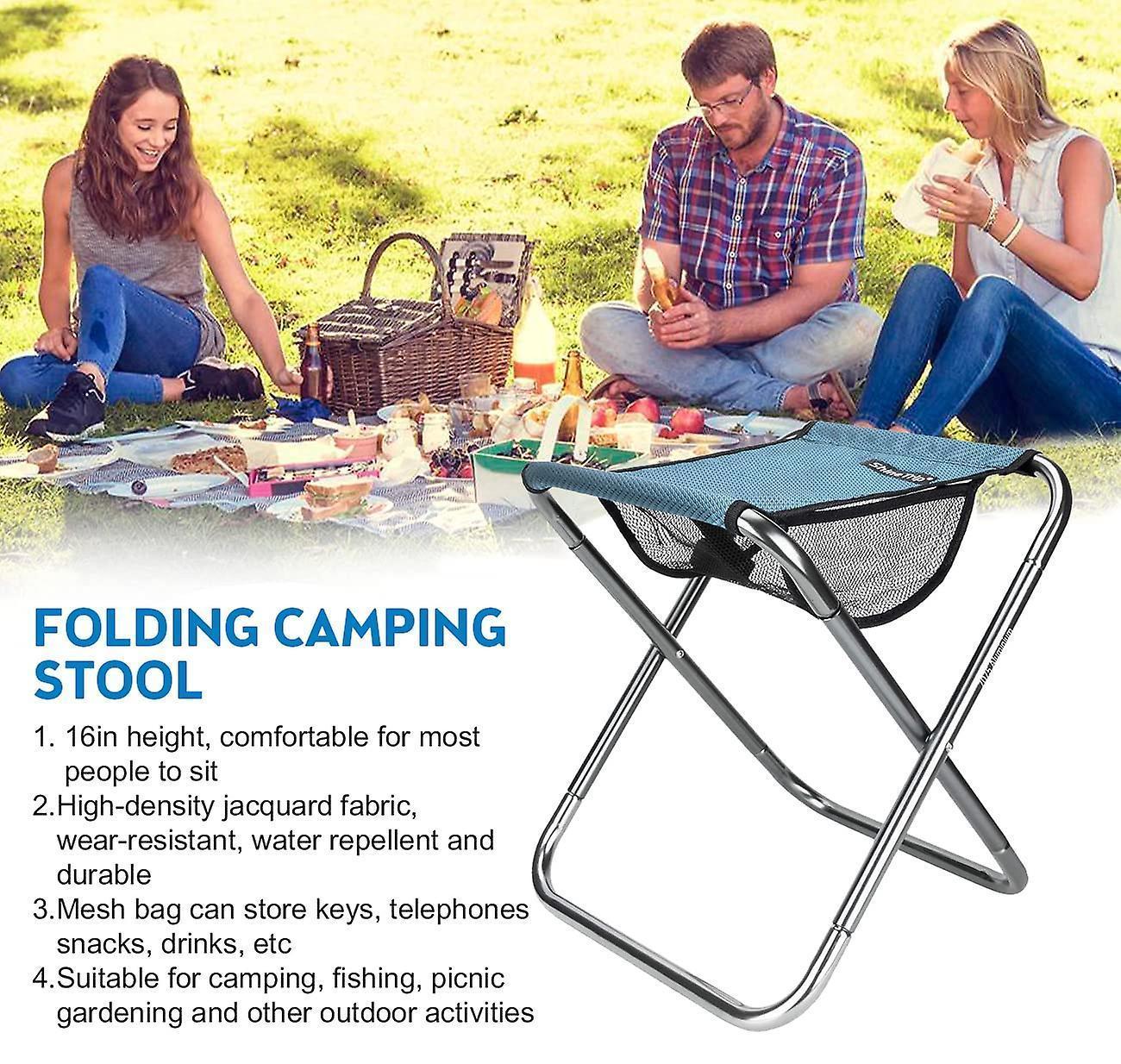 Camping Stool, Ultralight folding stool with Carrying Bag, 15.7inch for Ultralight Portable